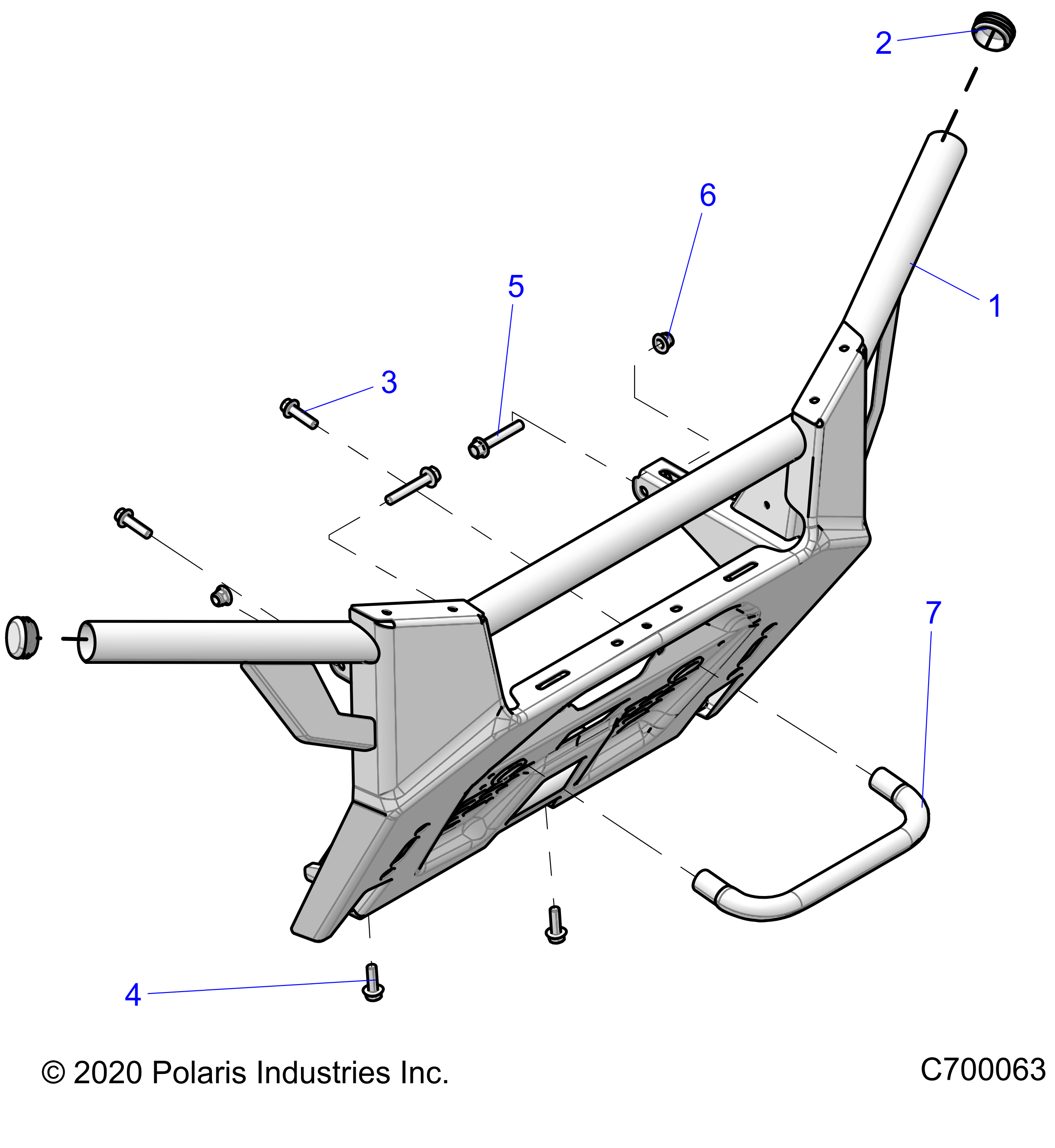 Foto diagrama Polaris que contem a peça 1025786-458