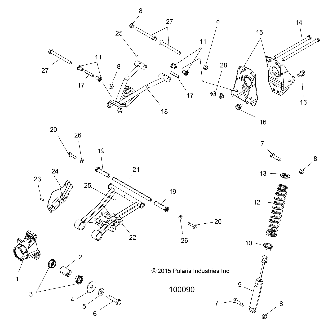 Foto diagrama Polaris que contem a peça 1017747-458