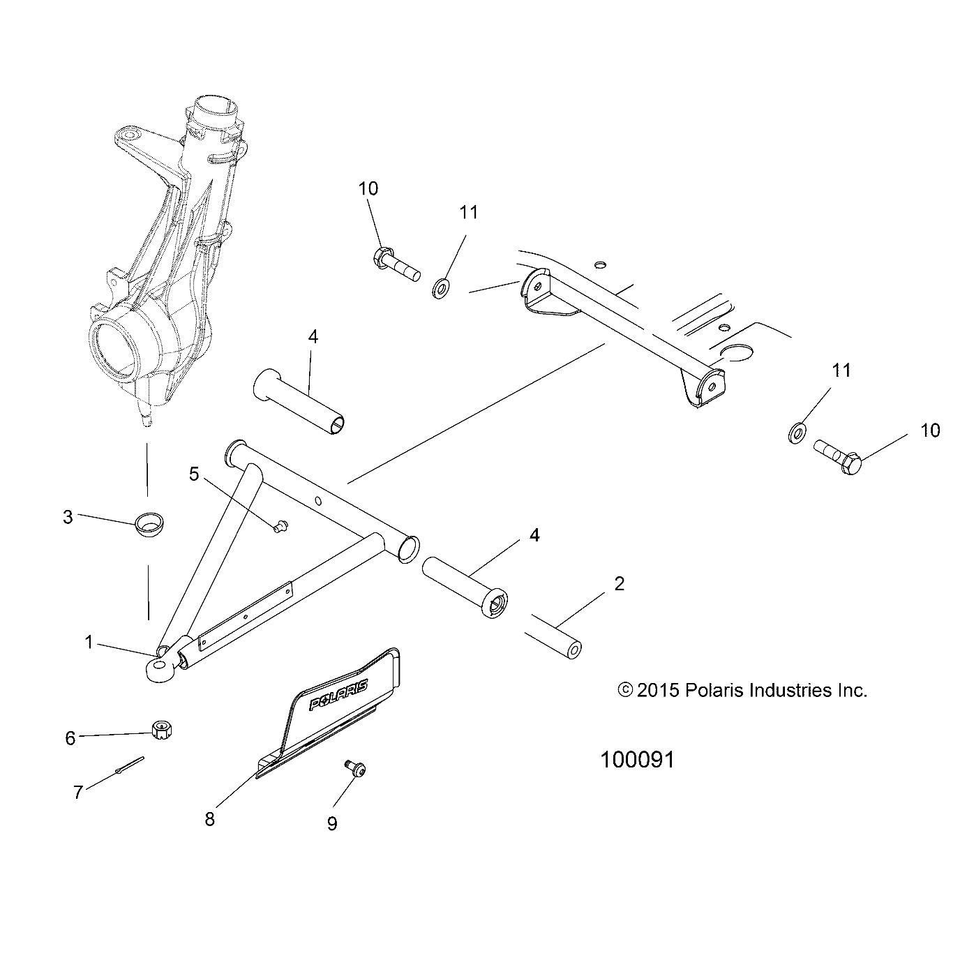 Foto diagrama Polaris que contem a peça 1542161-458