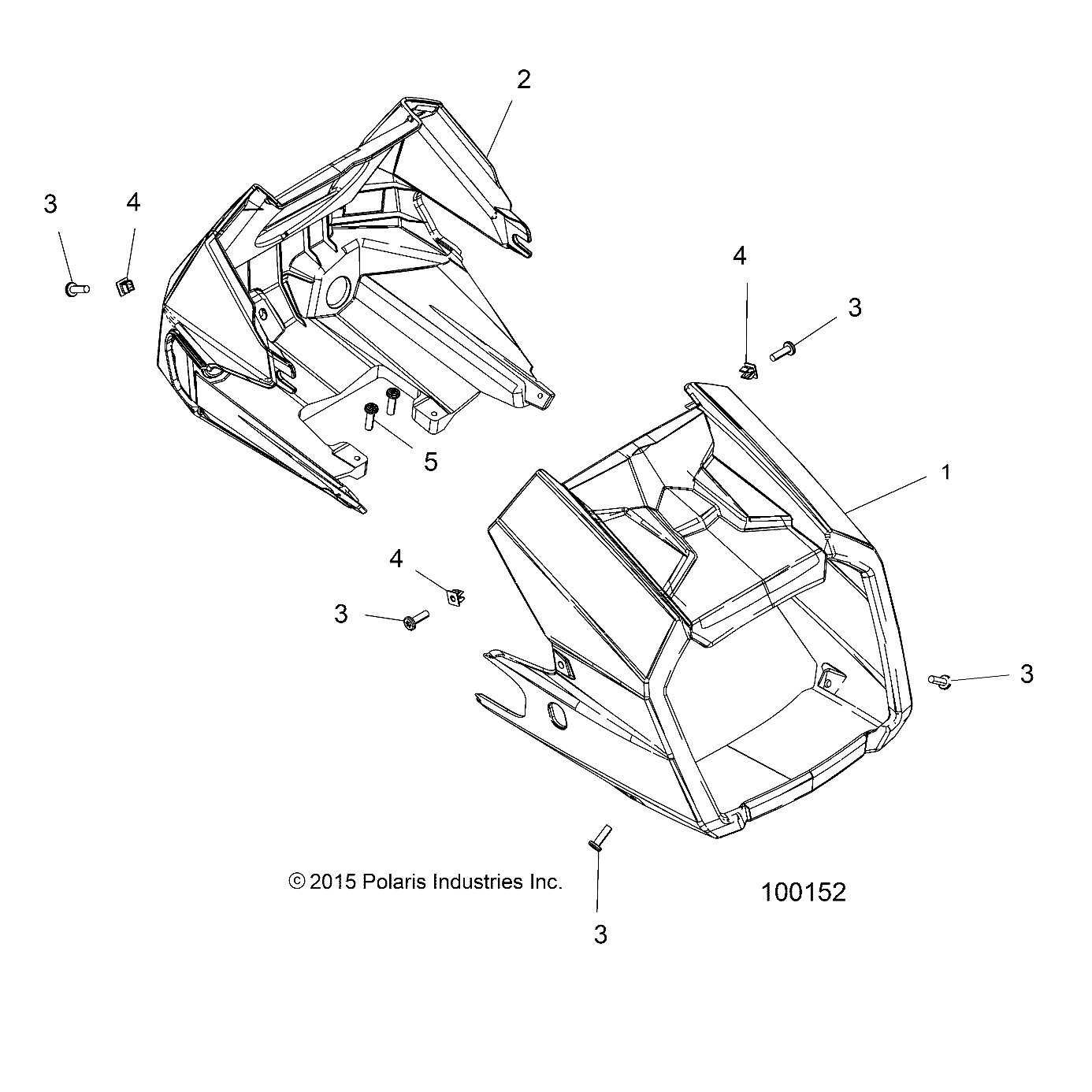 Part Number : 5454461-070 POD-HDLT RR W/KSTN OPD CUT BLK