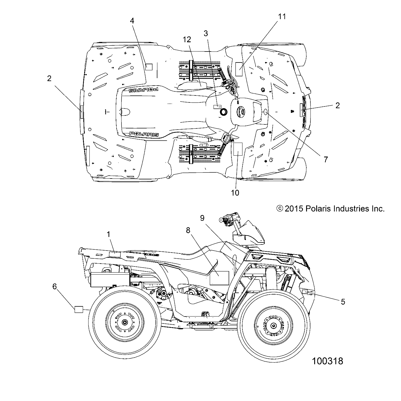 Foto diagrama Polaris que contem a peça 7180130