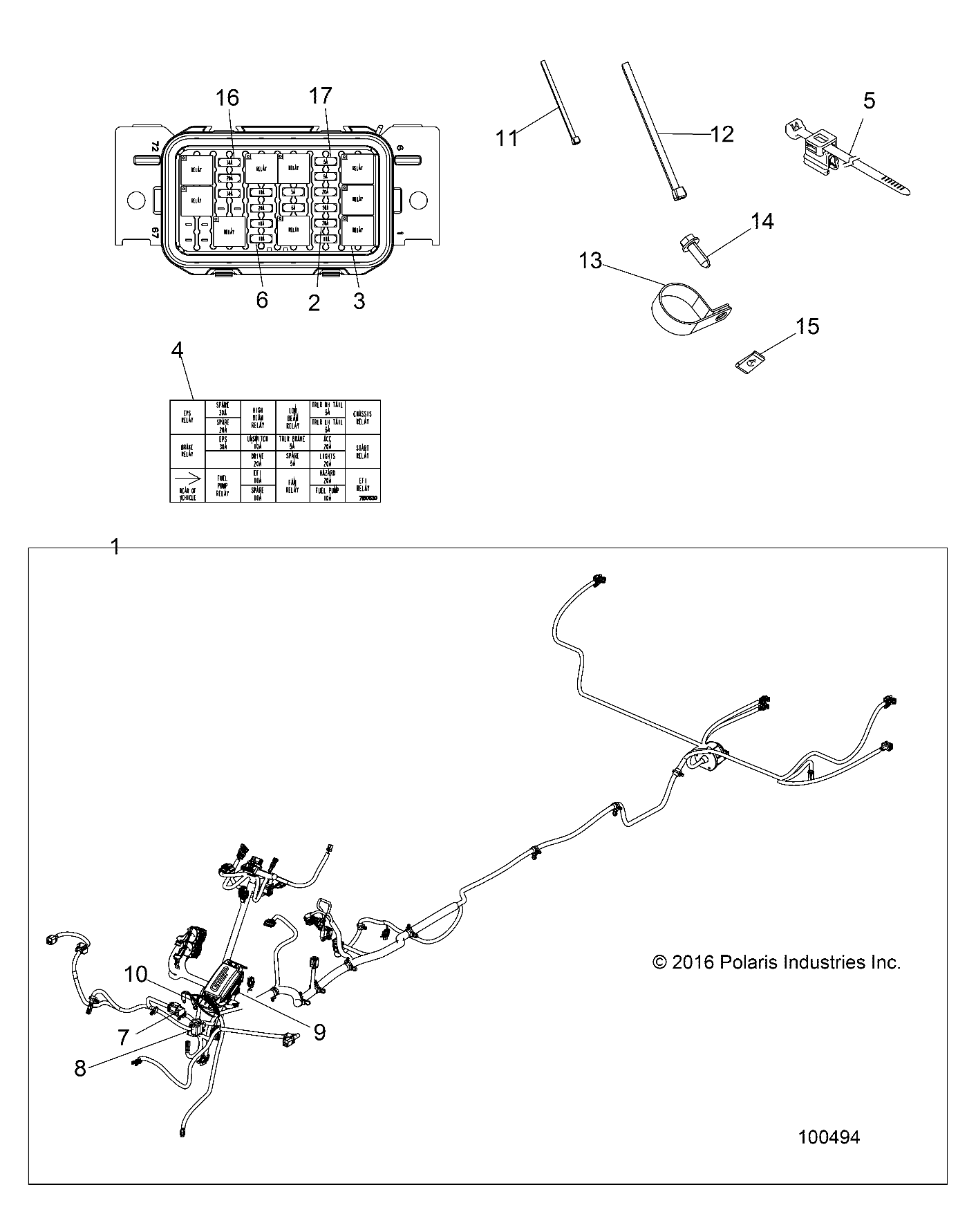 Foto diagrama Polaris que contem a peça 7180530