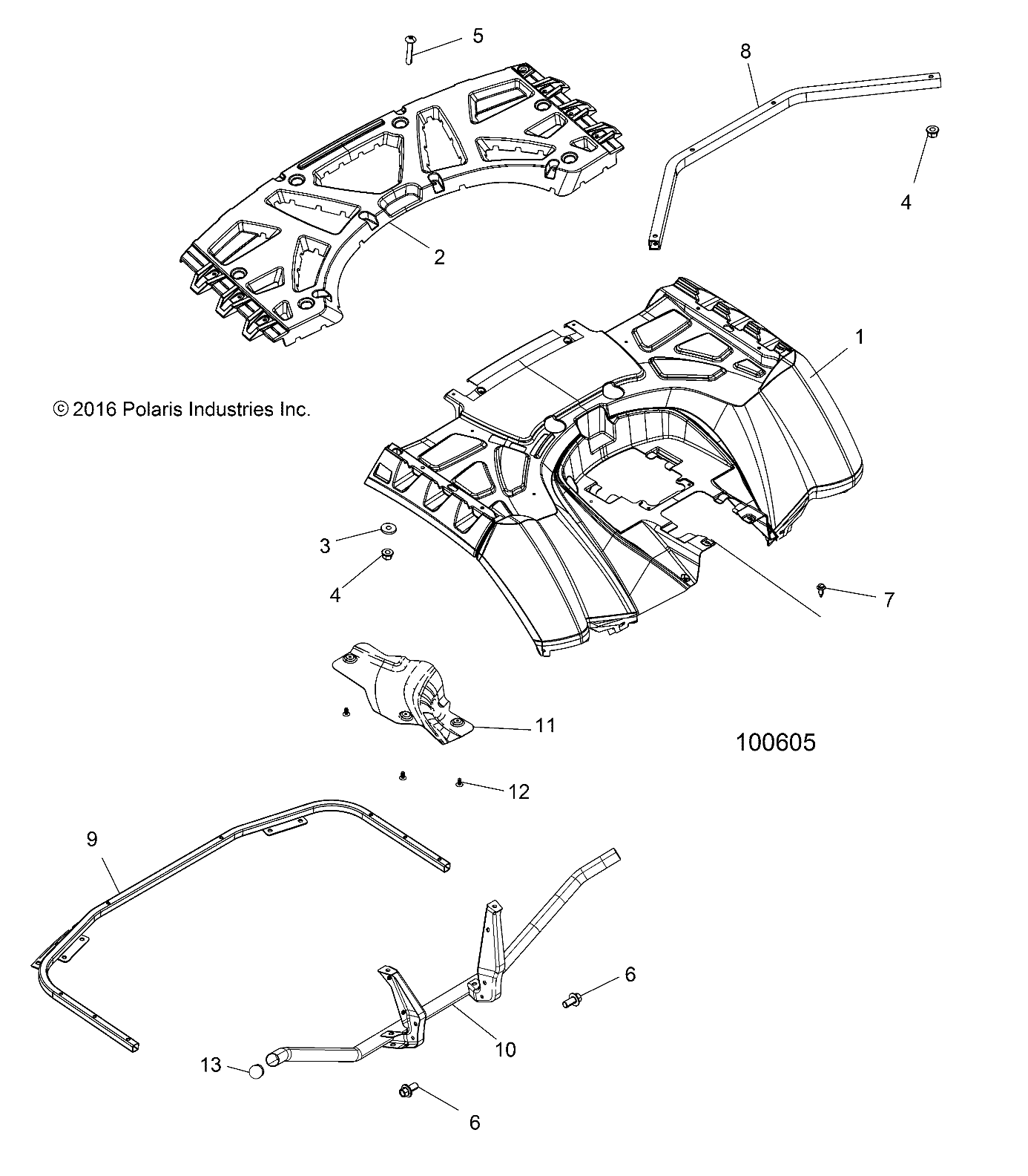 Part Number : 2636396-632 CAB ASM REAR SPORTSMAN MT TITA