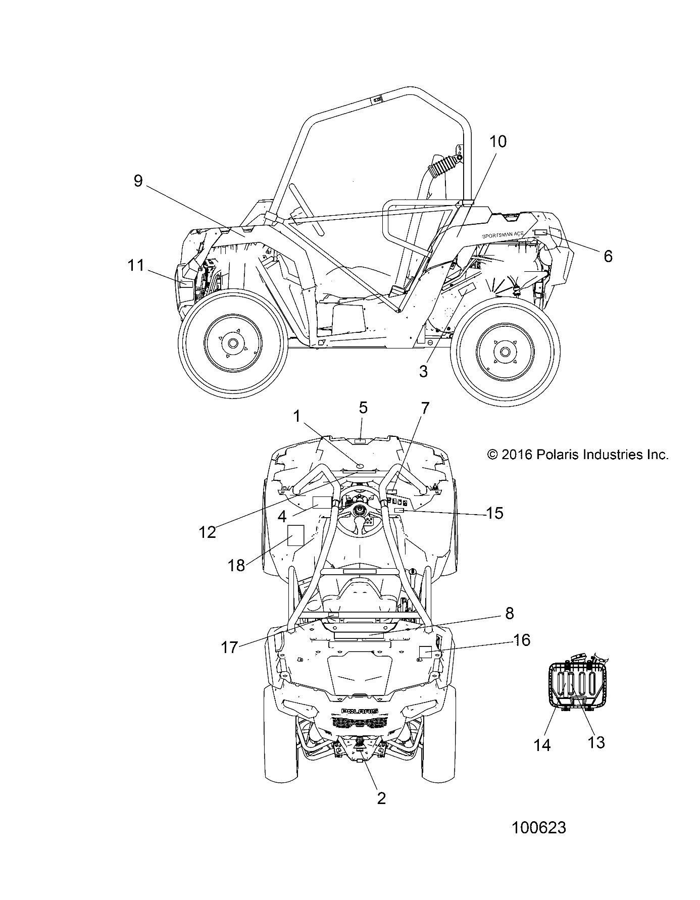 Foto diagrama Polaris que contem a peça 7181728