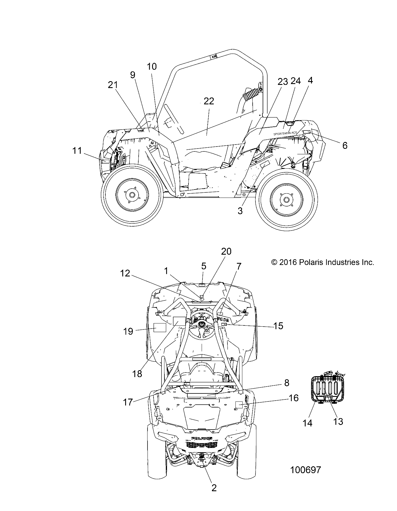 Part Number : 7185055 DECAL-FR.FNDR SIDE 570 RH