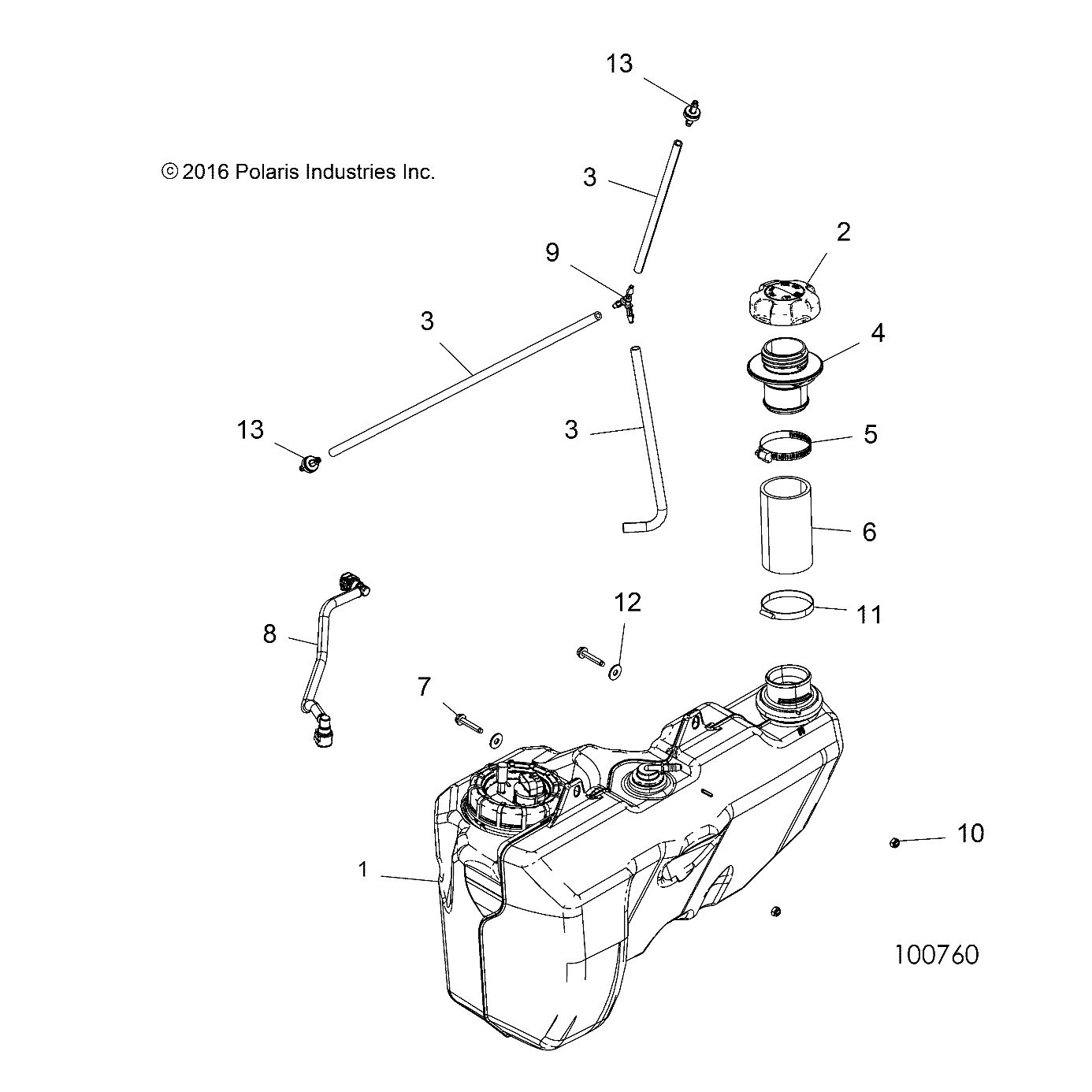 Part Number : 2521706 4 BAR FUEL TANK W/ PUMP ASSEMB