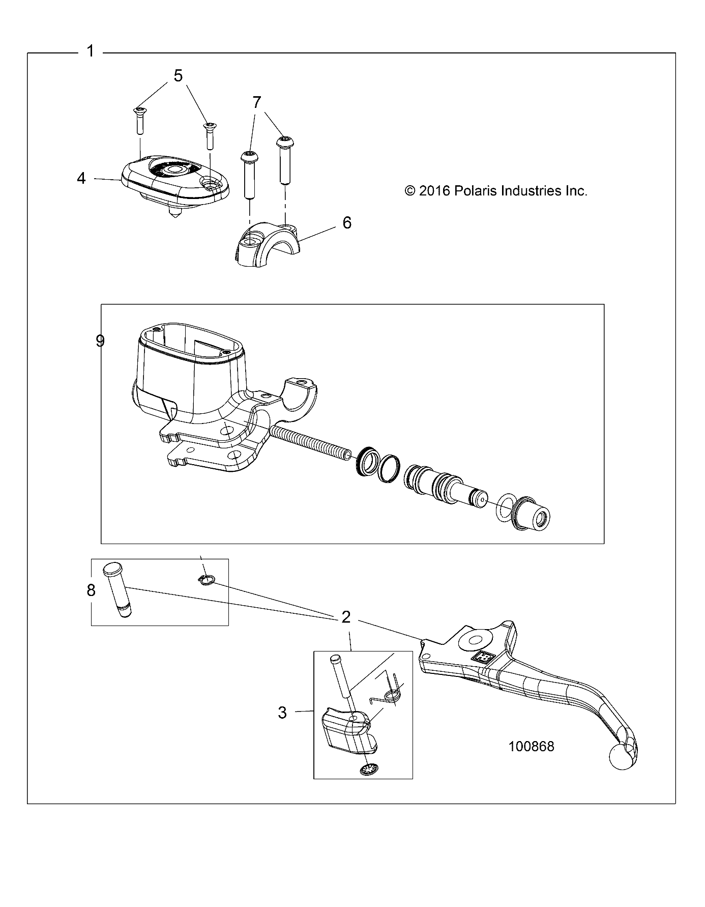 thumbnail interactive-video image 1 of Rear Brake Master Cylinder For Polaris Sportsman 570 / SP / X2 / Touring 2014-2021 1 of 6