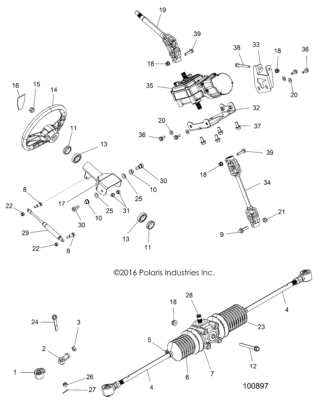 Foto diagrama Polaris que contem a peça 5450255-293