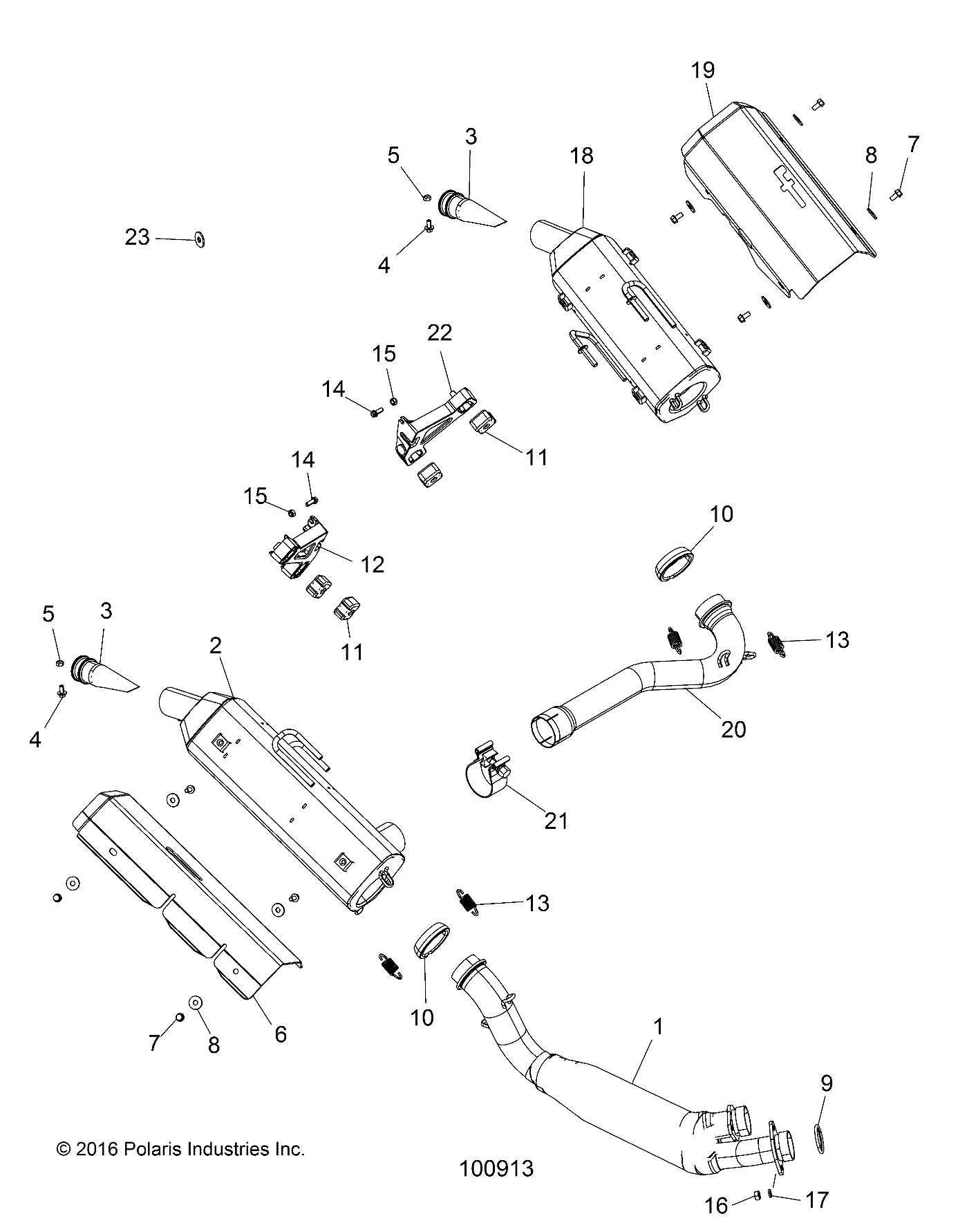 Part Number : 1263019 EXHAUST PIPE ASSEMBLY  TWIN