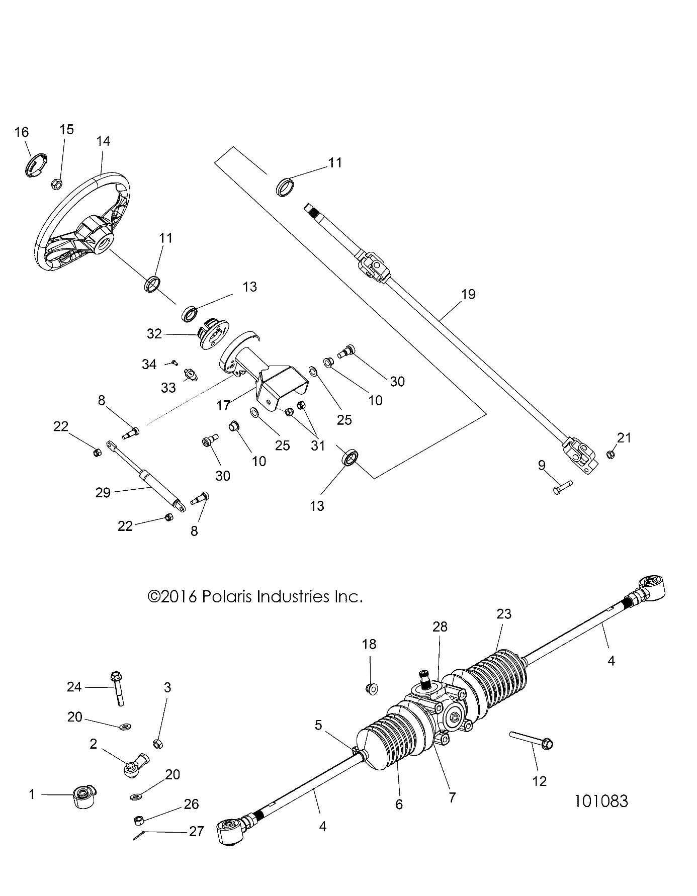 Foto diagrama Polaris que contem a peça 7518457