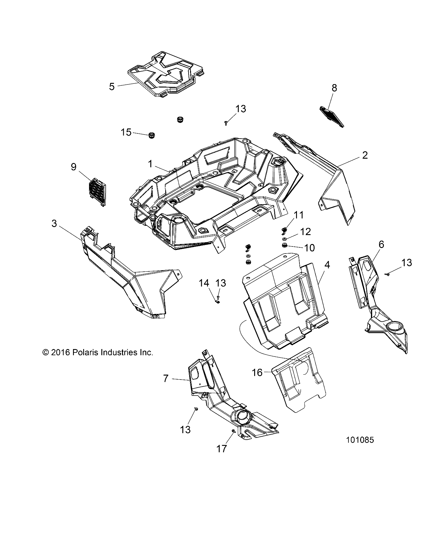 Foto diagrama Polaris que contem a peça 7081040