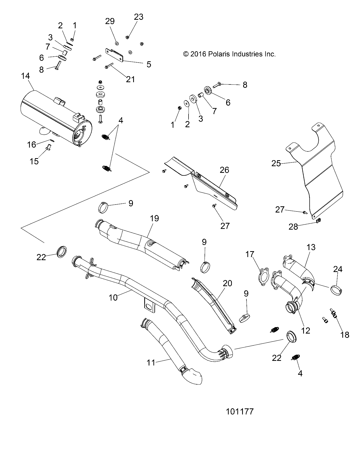 Foto diagrama Polaris que contem a peça 1262917