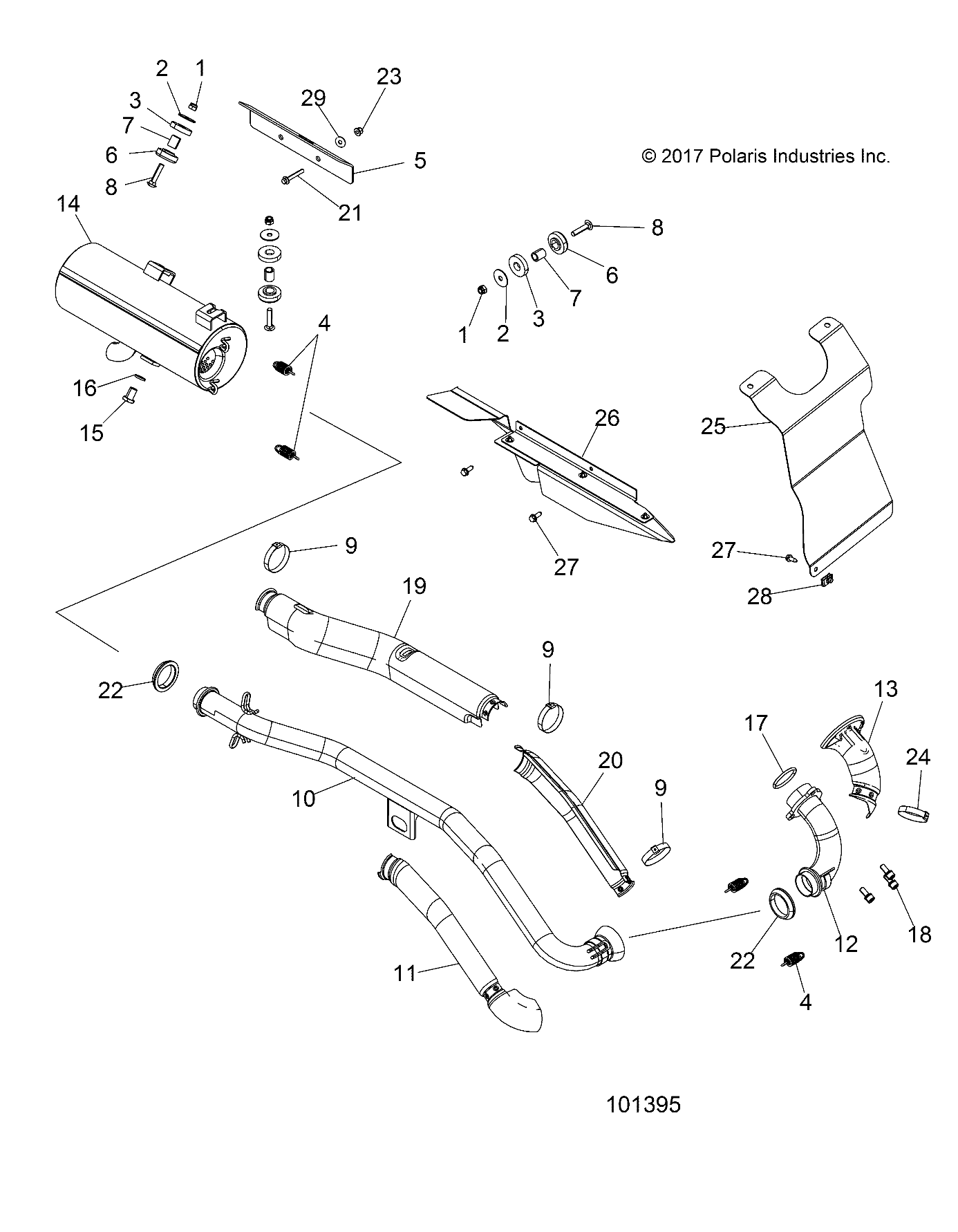 Foto diagrama Polaris que contem a peça 1262445-489