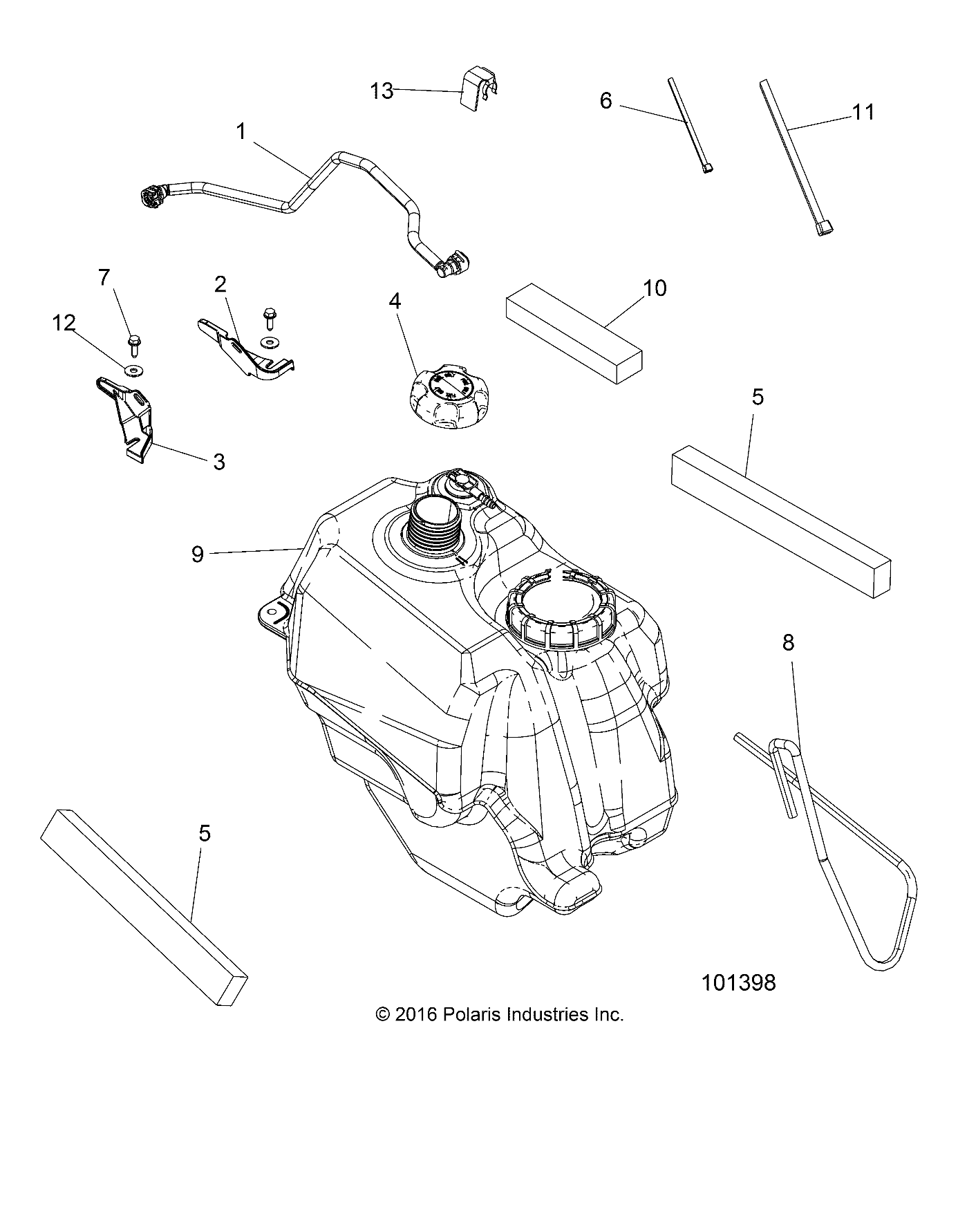 Part Number : 2522071 FUEL TANK ASSEMBLY  570 EFI