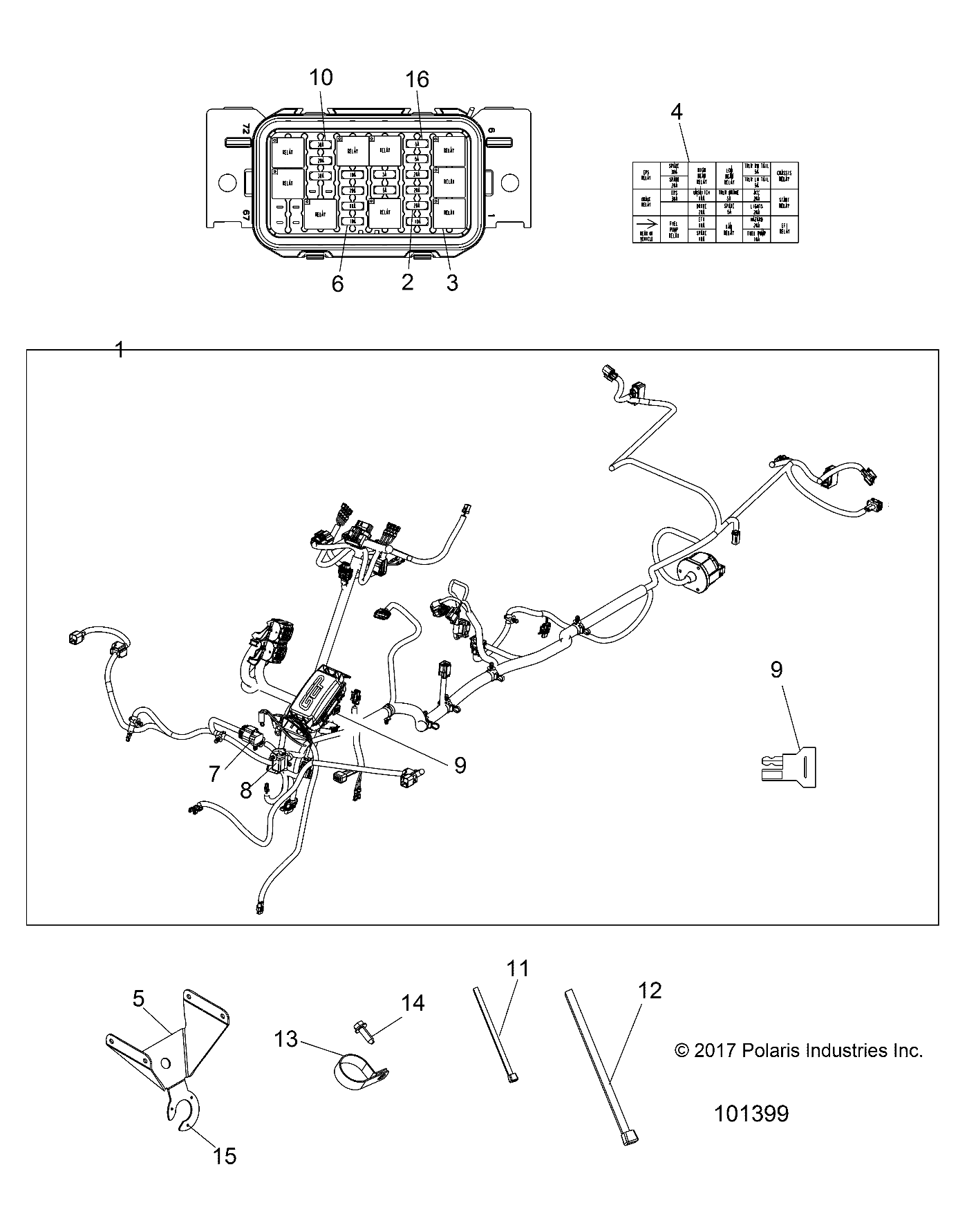 Foto diagrama Polaris que contem a peça 1017077-458