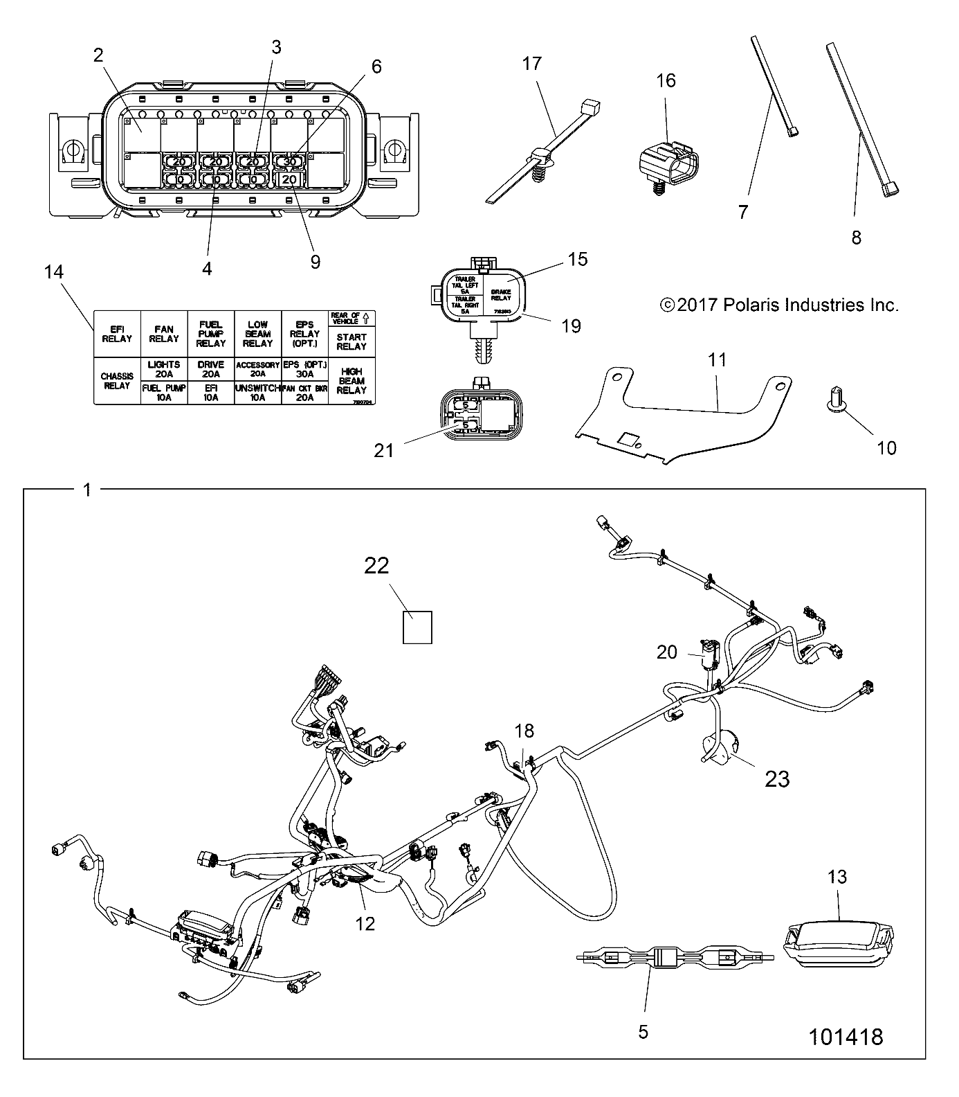 Part Number : 2414049 HARN-MAIN MY18 SPMN TRG TRC