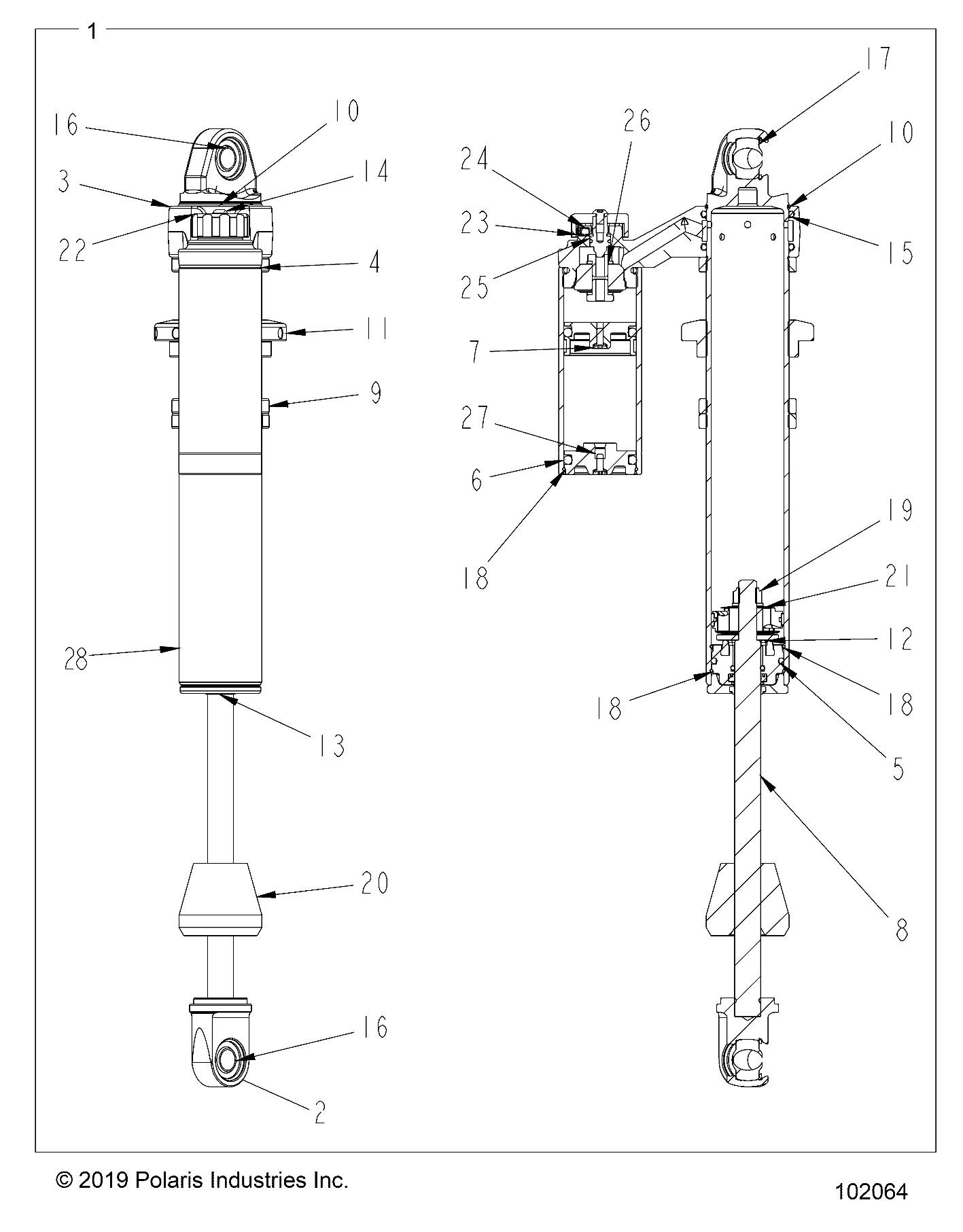 Foto diagrama Polaris que contem a peça 1800357