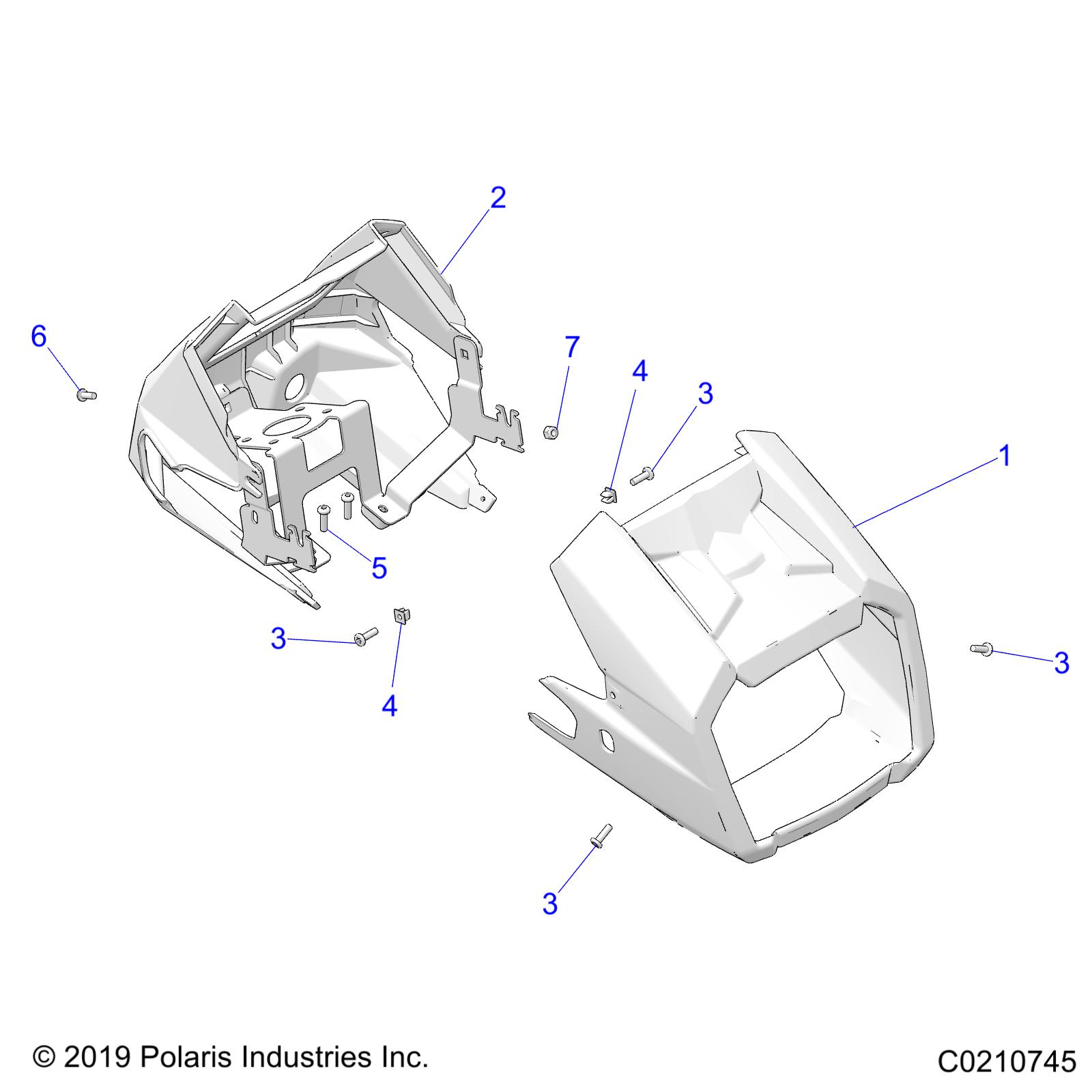 Part Number : 5451310-630 POD-HDLT FRONT MOLDED HDPE L.S