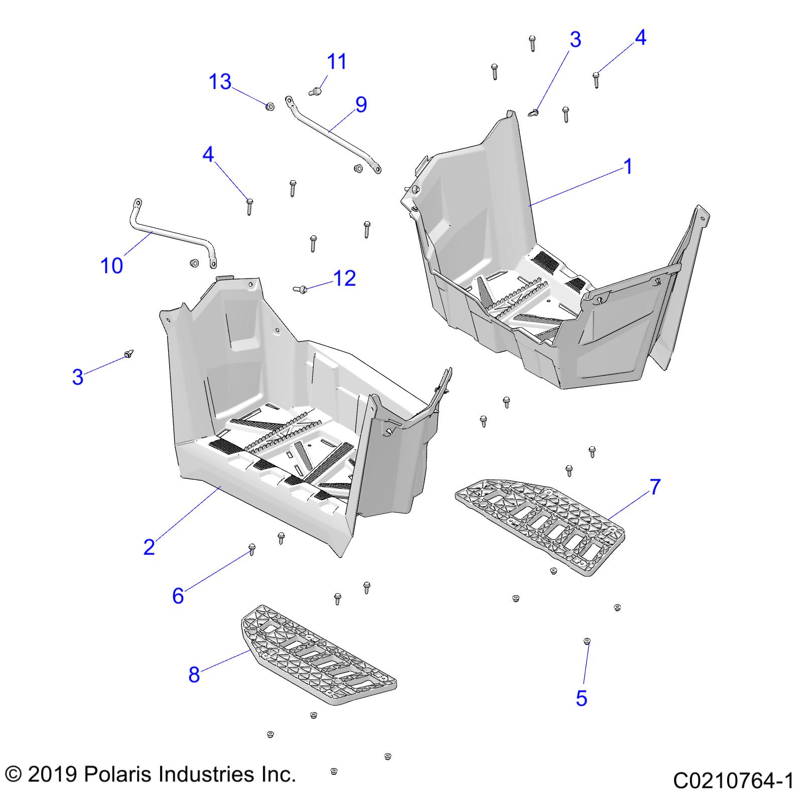 Part Number : 5337647-458 TUBE-FOOTWELL SUPPORT RH M.BLK