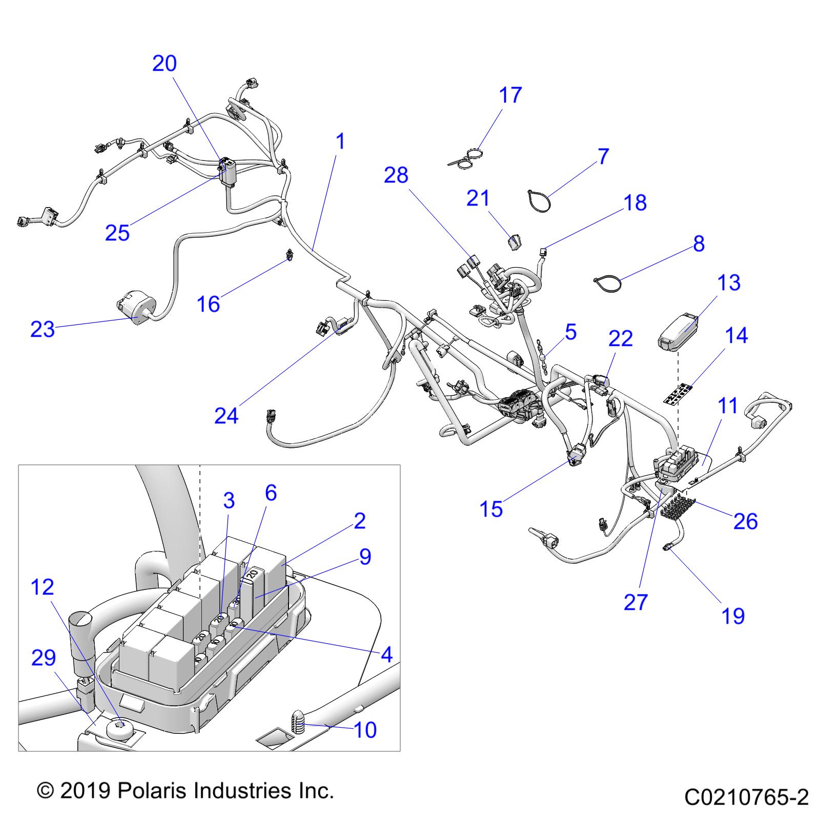 Foto diagrama Polaris que contem a peça 2414049