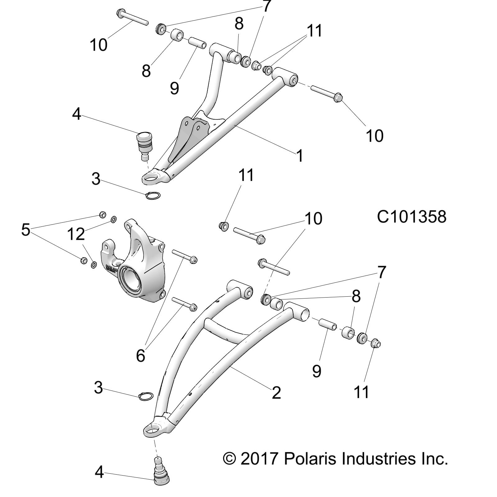 Foto diagrama Polaris que contem a peça 1023455-385