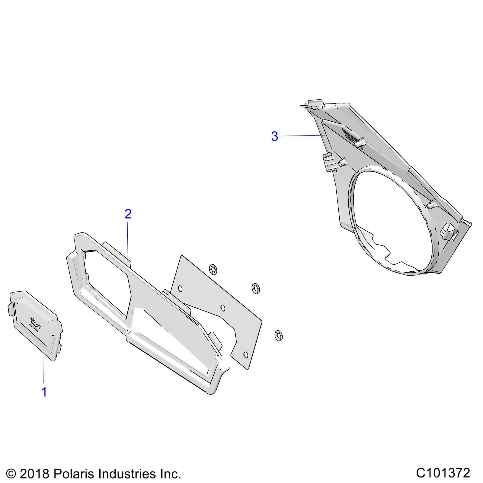 Part Number : 2636955-070 CLOSE OFF/SHIELD ASM RIGHT GLO