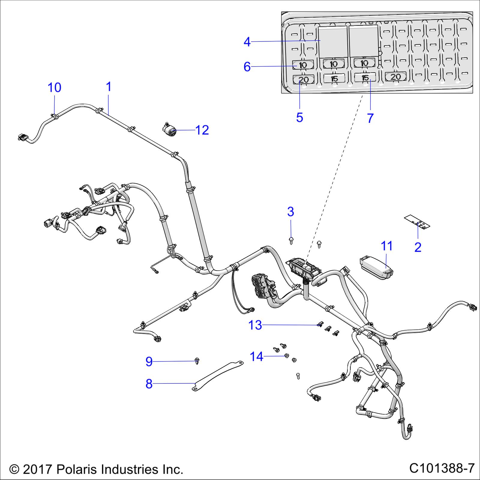 Part Number : 2414257 HARNESS-CHASSIS MZ EVAP