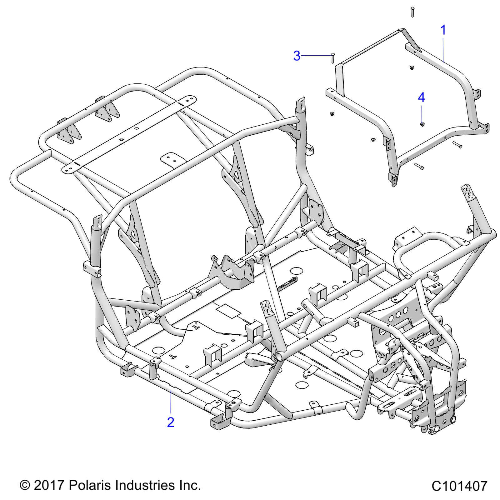 Part Number : 1023720-458 CHASSIS WELD  FRONT  MATTE BLA