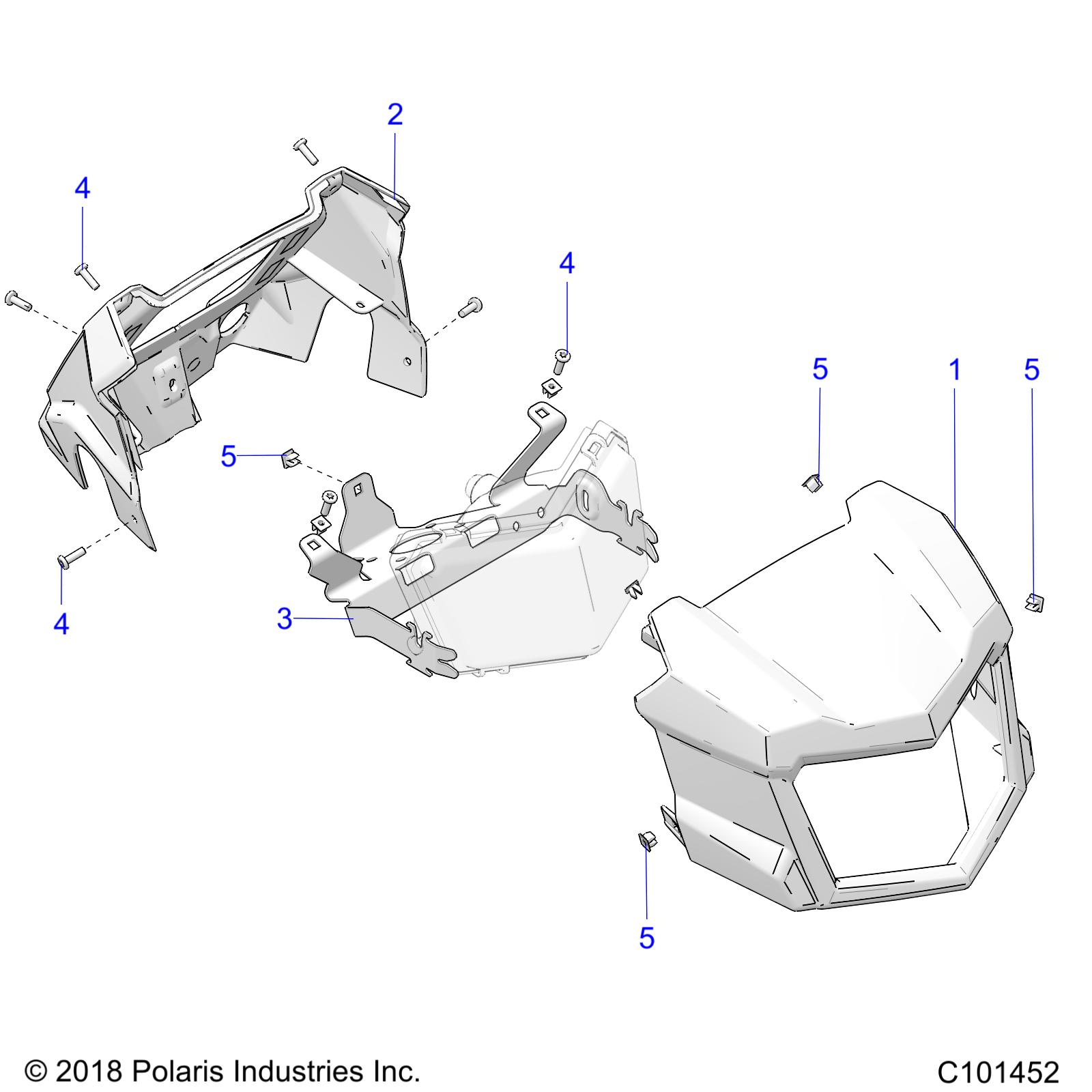 Part Number : 5453000-509 POD-HDLT FRONT SP BASIC S.GRAP