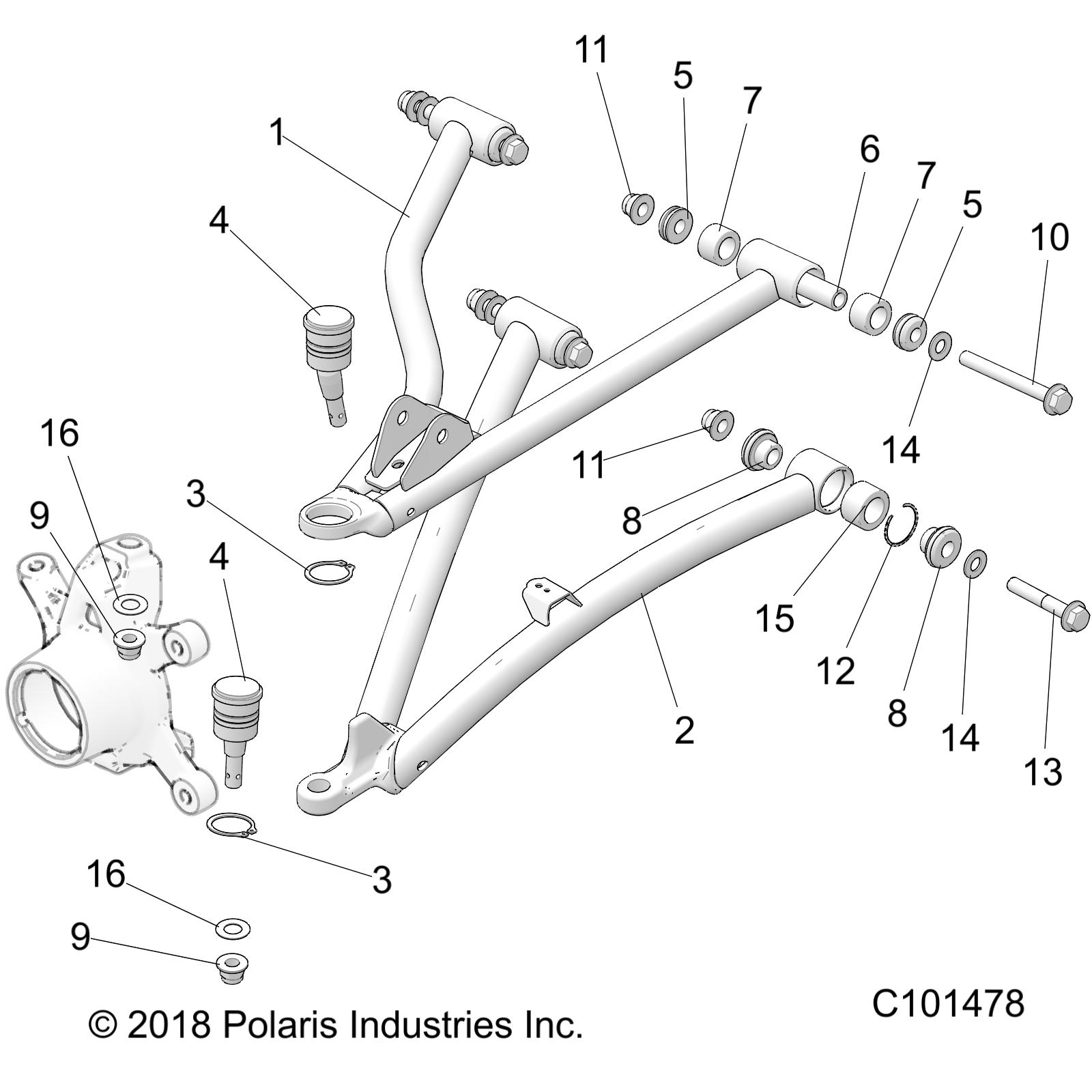 Part Number : 1025579-630 WELD-UCA FRONT 55  LH LIME