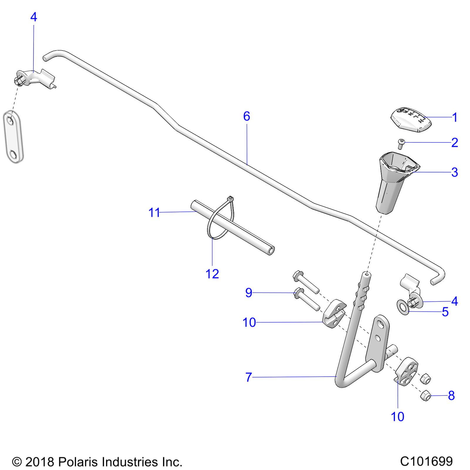 Part Number : 1015598-458 WELD-SHIFT HANDLE M BLK