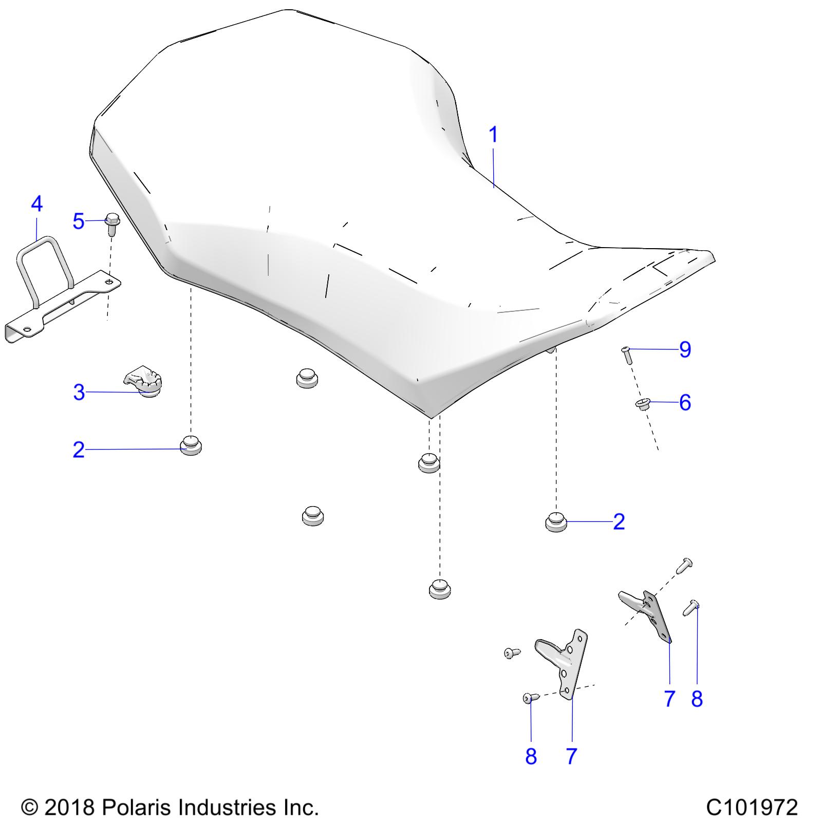 Foto diagrama Polaris que contem a peça 1022751-067