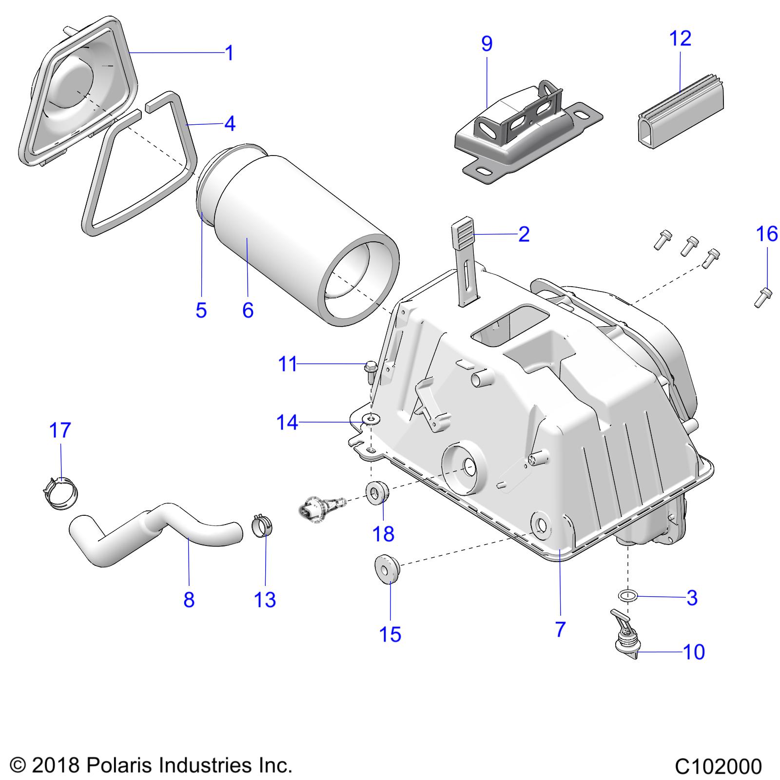 Foto diagrama Polaris que contem a peça 5522220-108