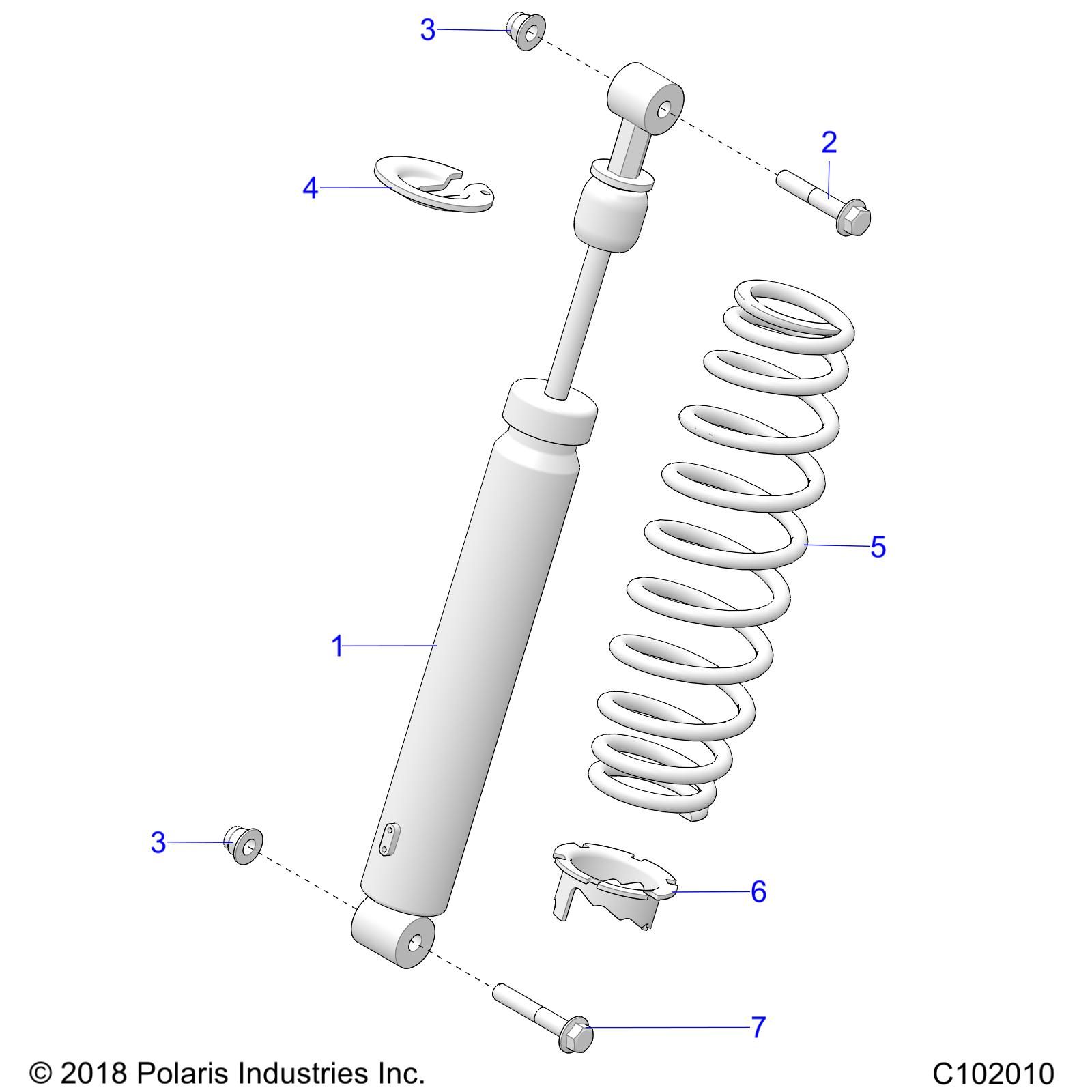 Part Number : 7043874 SHOCK  REAR  495 MM