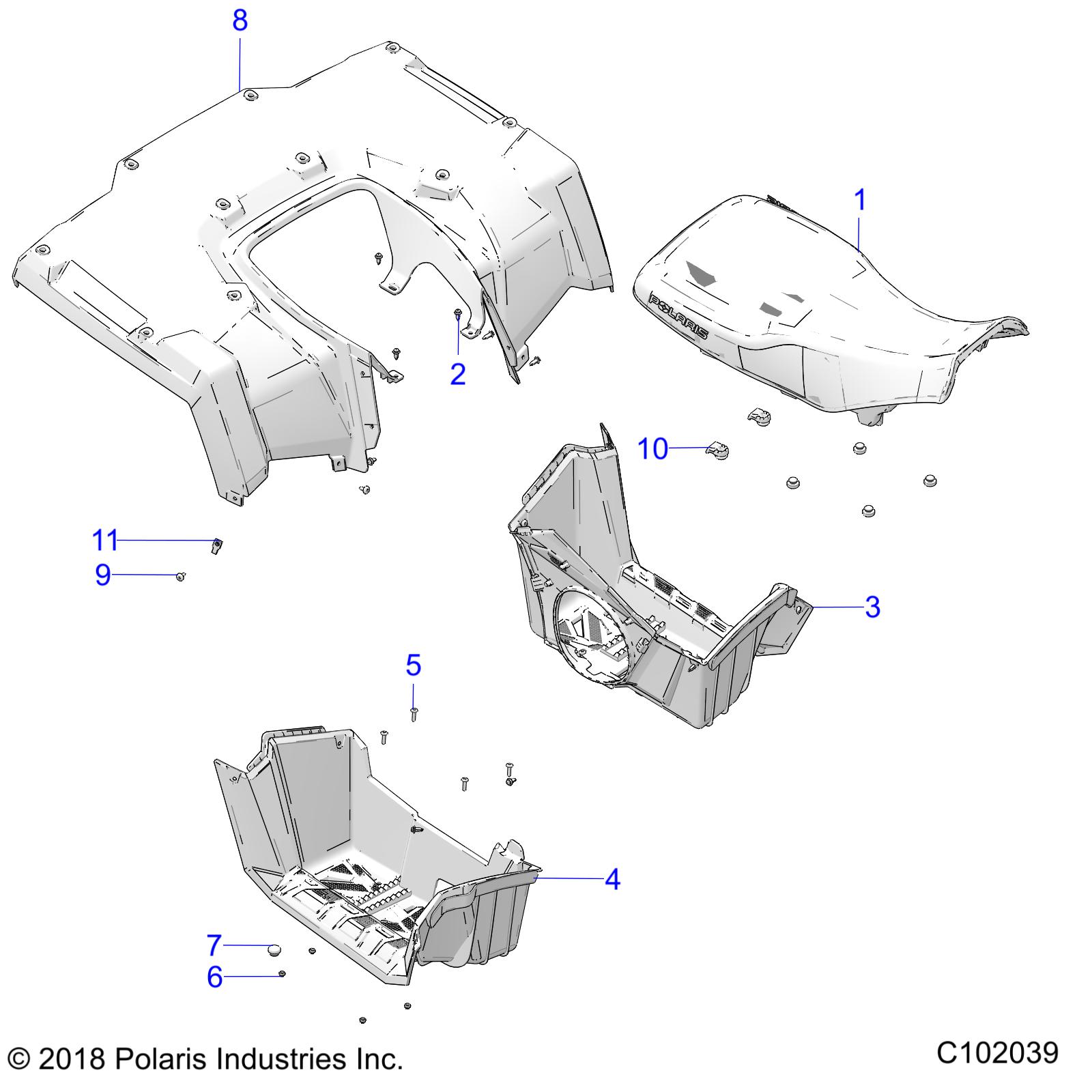 Part Number : 5451305-724 CAB  REAR  RADAR BLUE  SPORTSM