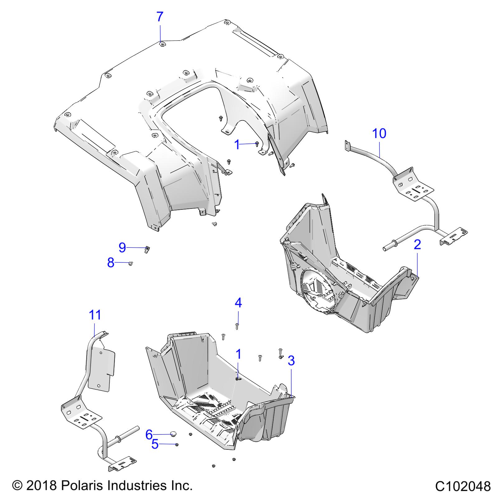 Part Number : 5450525-498 CAB  REAR  RIGHT  SPORTSMAN  S