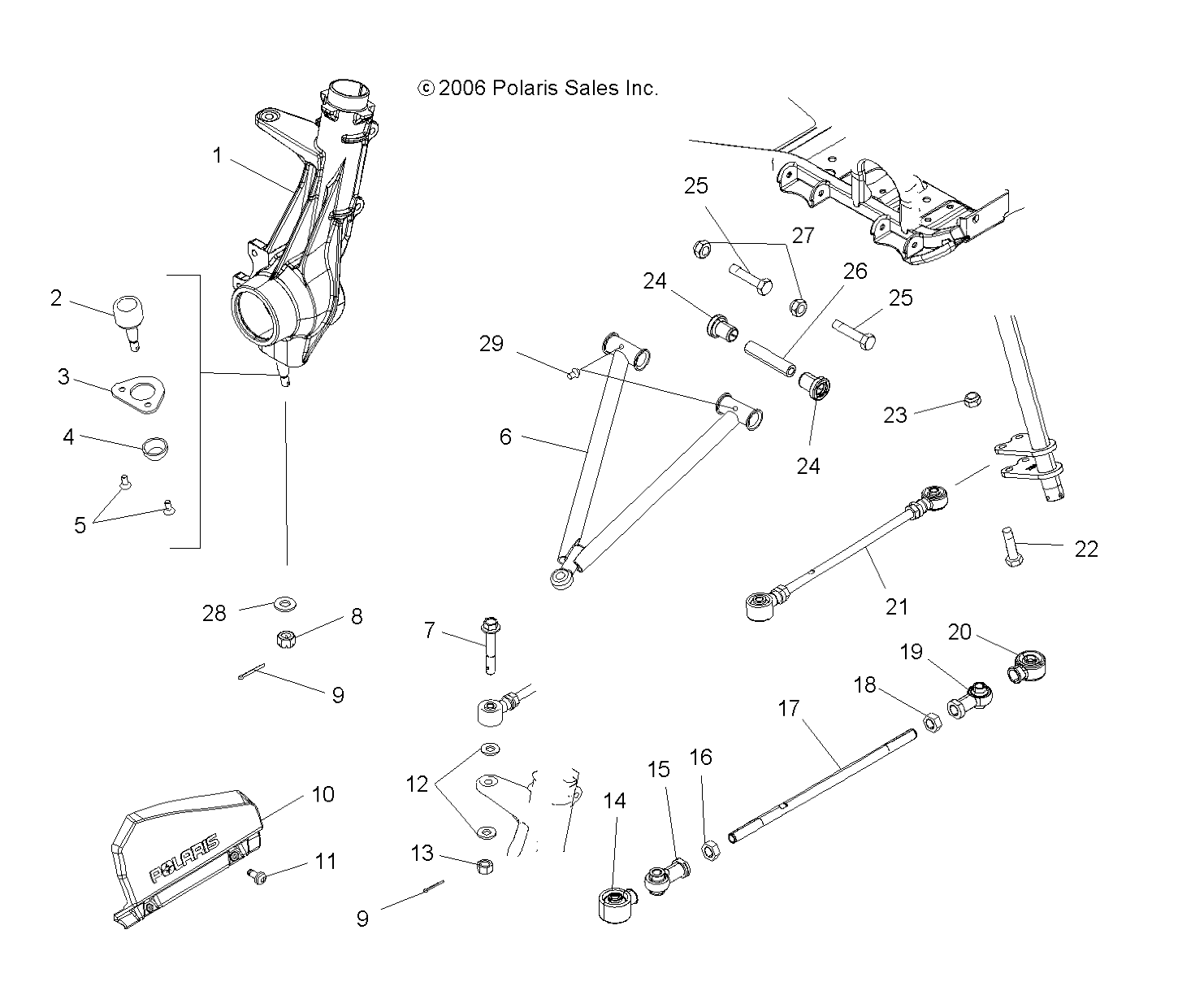 Foto diagrama Polaris que contem a peça 1542340-067