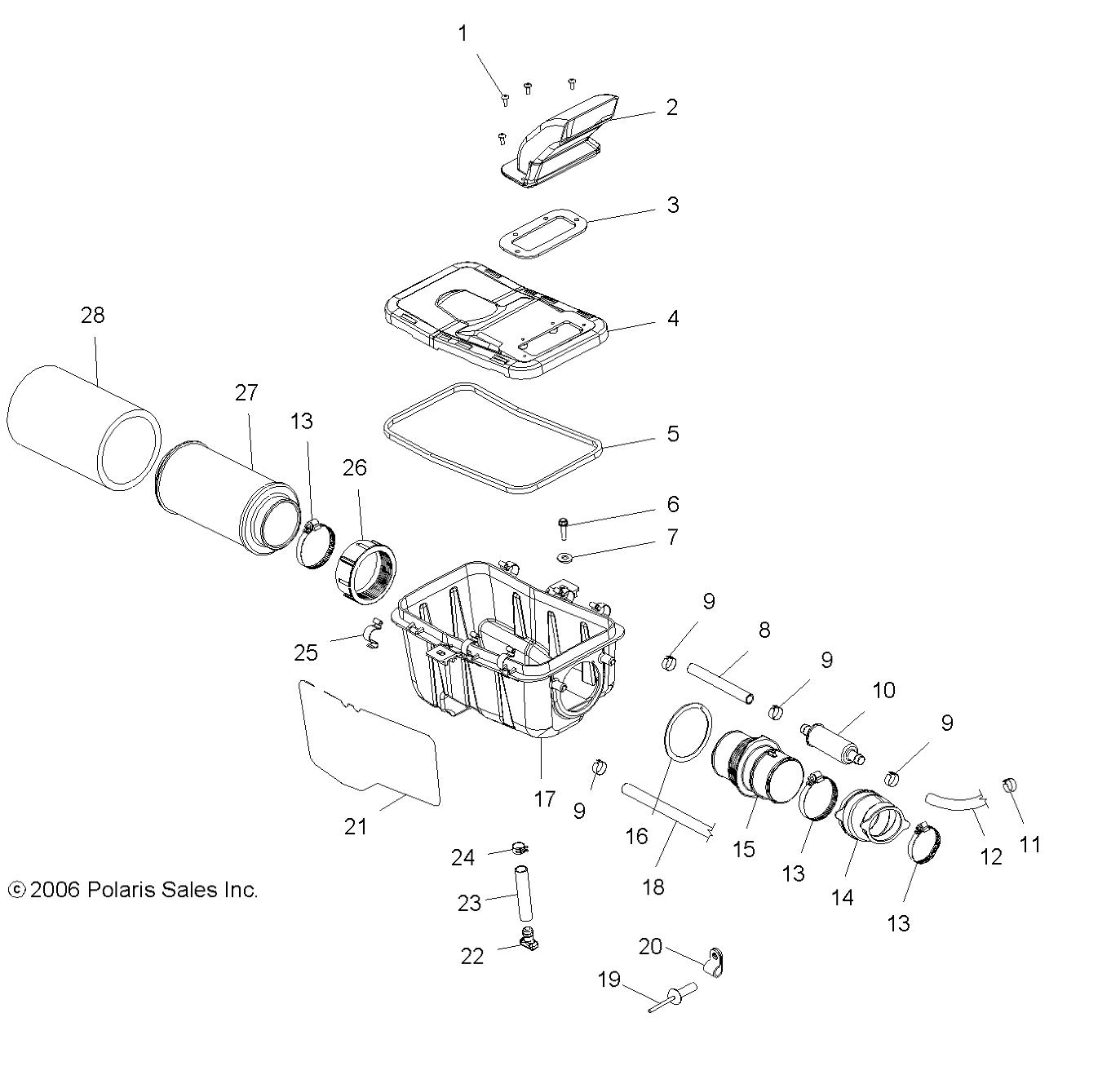 Foto diagrama Polaris que contem a peça 5811482