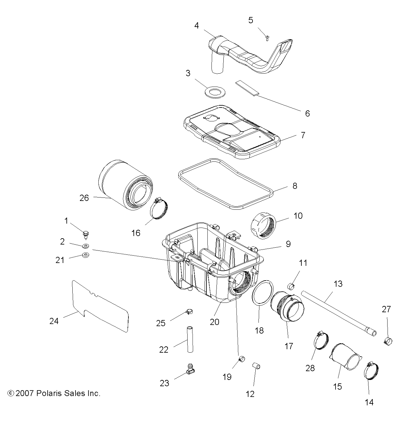 Foto diagrama Polaris que contem a peça 5433180