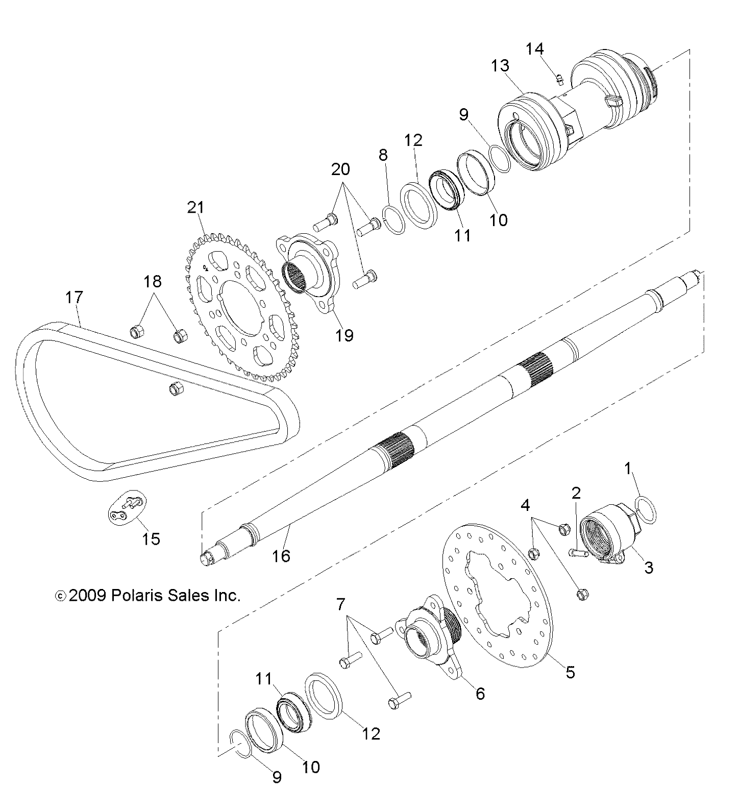 Foto diagrama Polaris que contem a peça 3222109