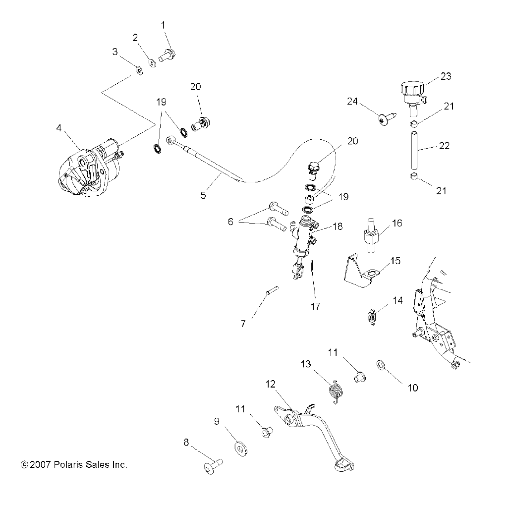 Foto diagrama Polaris que contem a peça 1015055-458