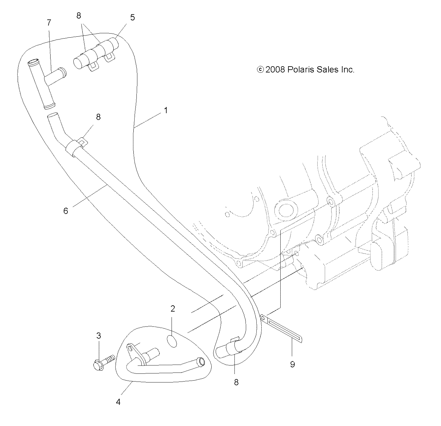 Foto diagrama Polaris que contem a peça 3083590