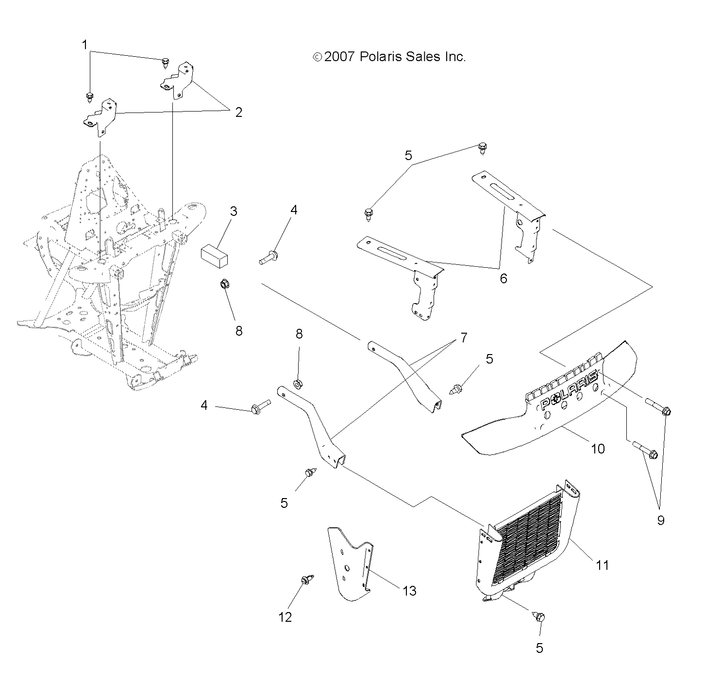 Foto diagrama Polaris que contem a peça 1013772-067