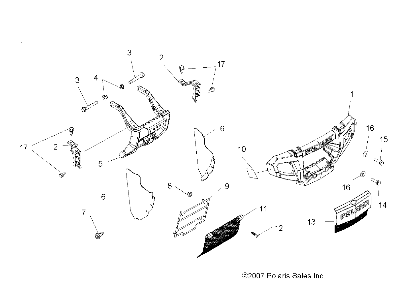 Foto diagrama Polaris que contem a peça 1015033-067