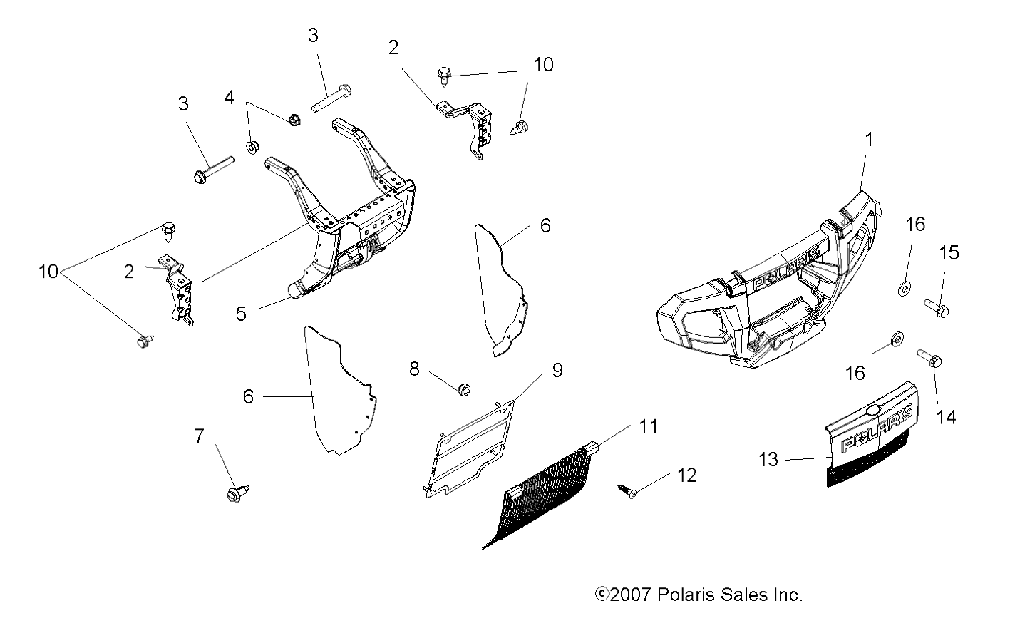 Part Number : 1017050-067 FRONT BRUSHGUARD UNDER FRAME