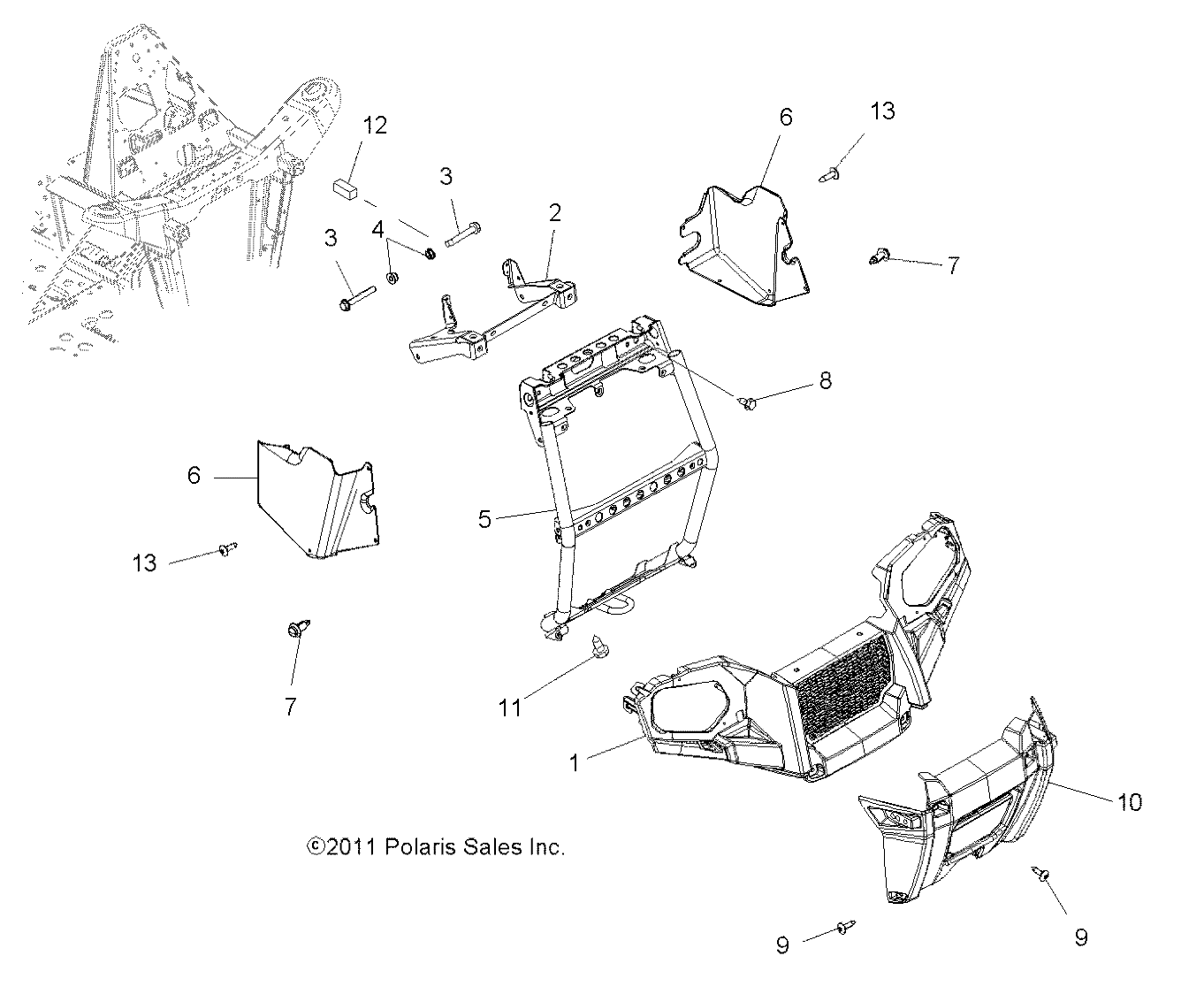 Foto diagrama Polaris que contem a peça 1017743-067