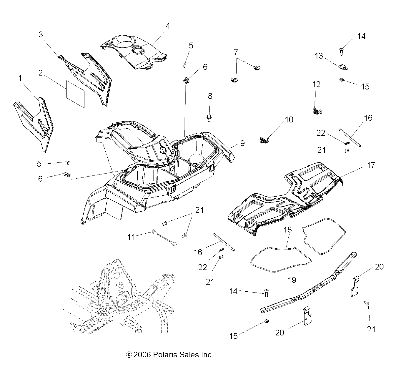 Foto diagrama Polaris que contem a peça 7081242