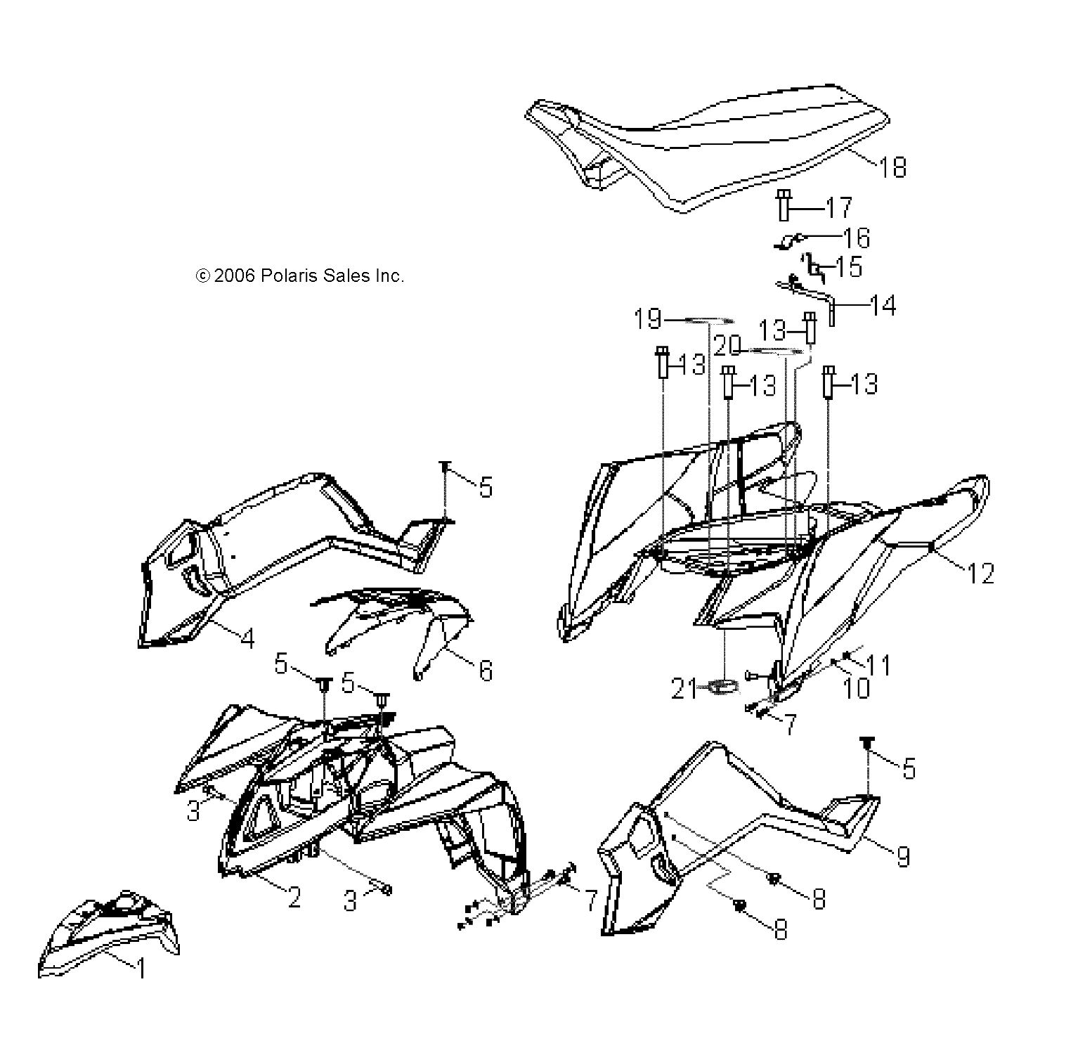 Foto diagrama Polaris que contem a peça 0450622