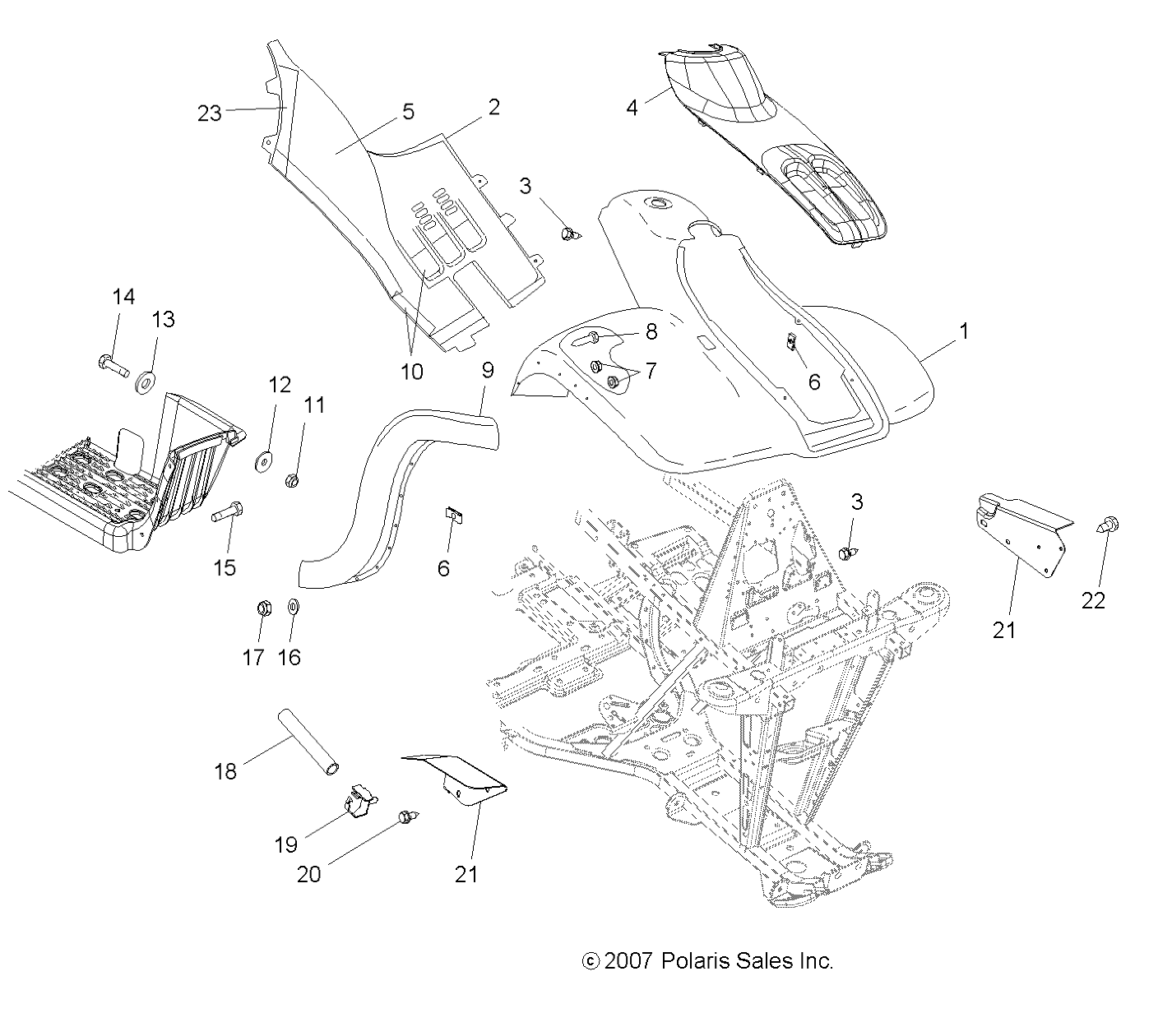 Foto diagrama Polaris que contem a peça 7555931