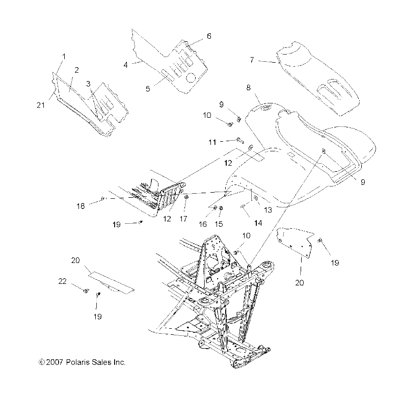 Foto diagrama Polaris que contem a peça 2632284-070